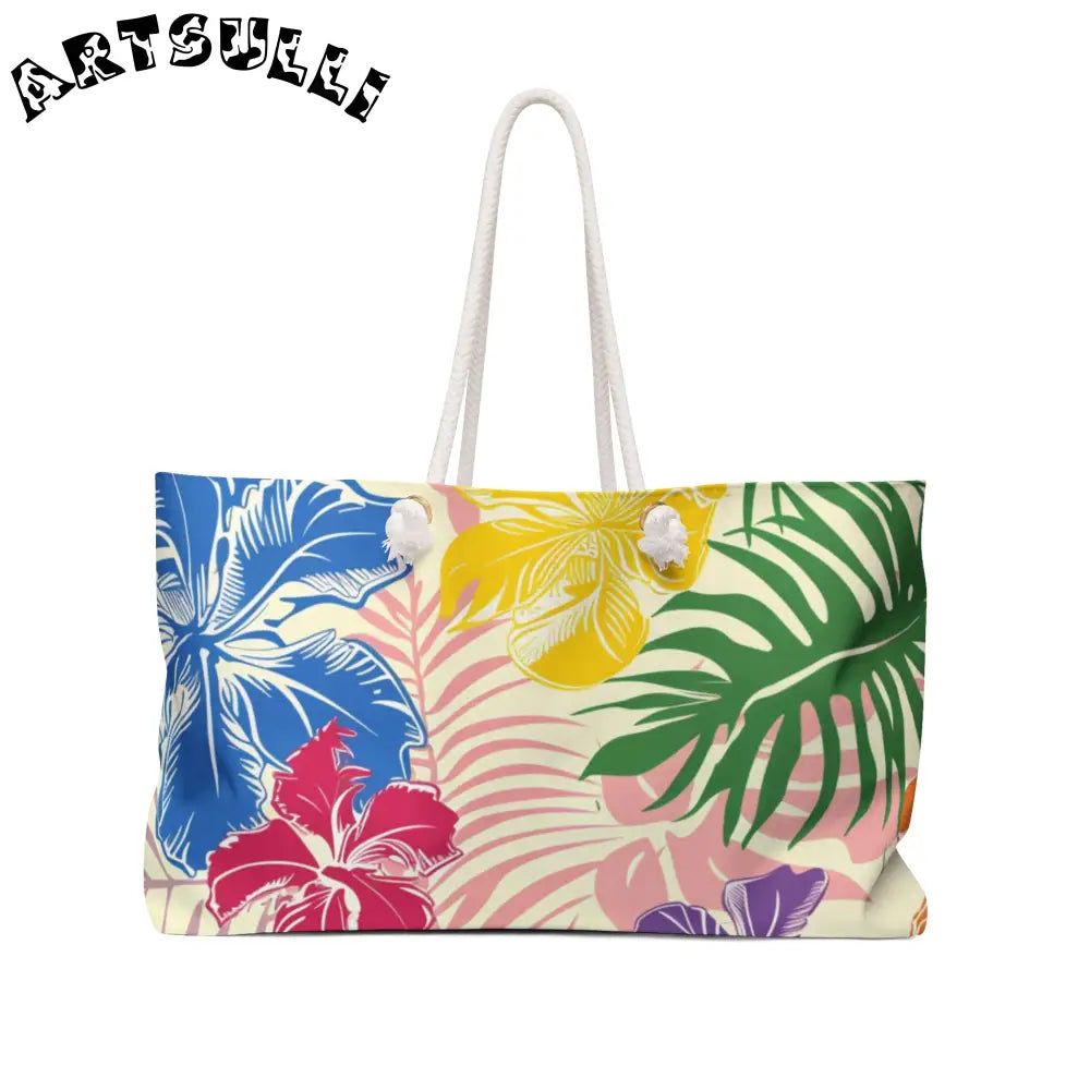 Blooming Tropical Flowers Weekender Bag, Artsulli - Art is Long, Life is Short, Bags, Size, 24" × 13", , , , , 23421071940753812747
