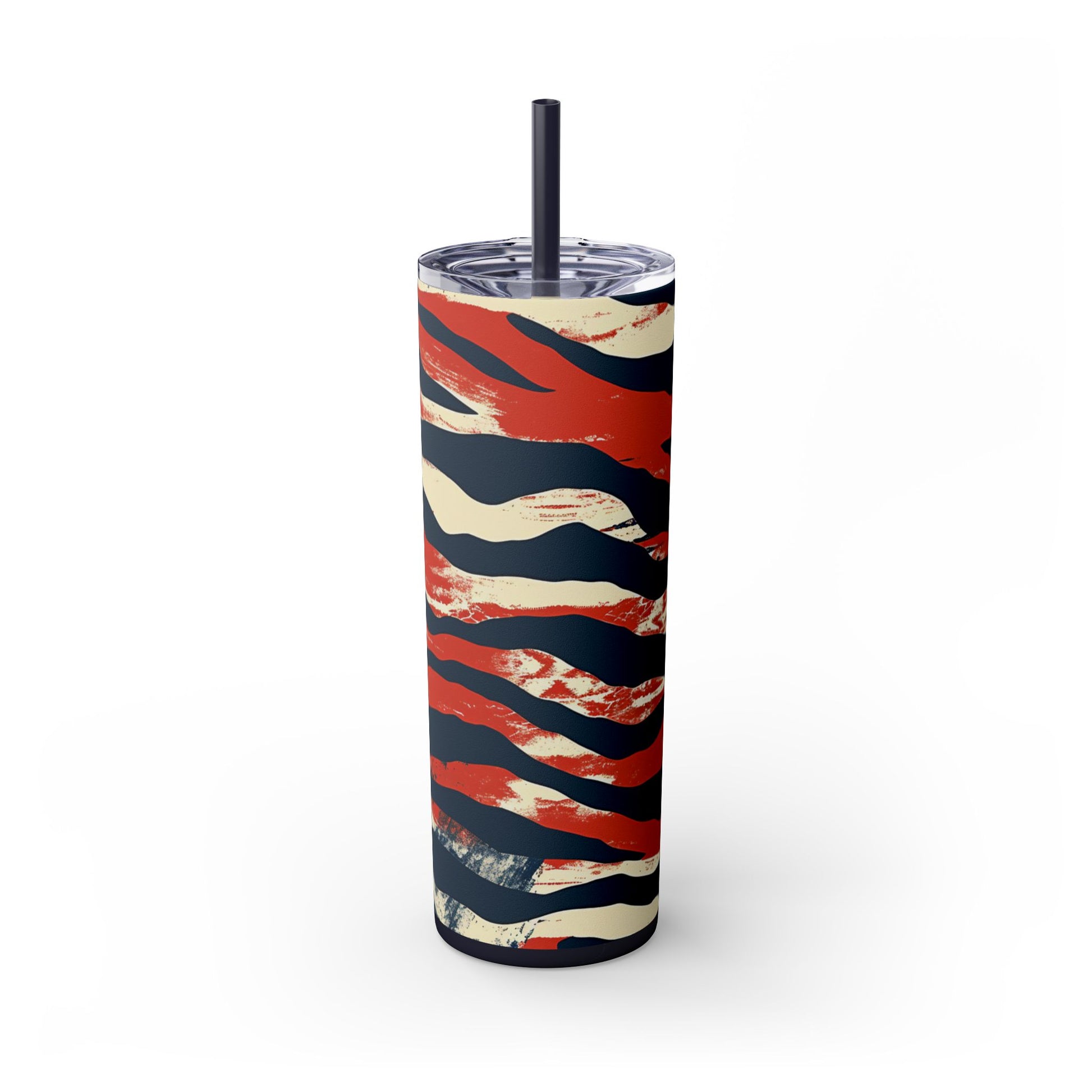 Capricious Tiger Wave Skinny Tumbler with Straw, 20oz, Artsulli - Art is Long, Life is Short, Mug, , , , , , , 