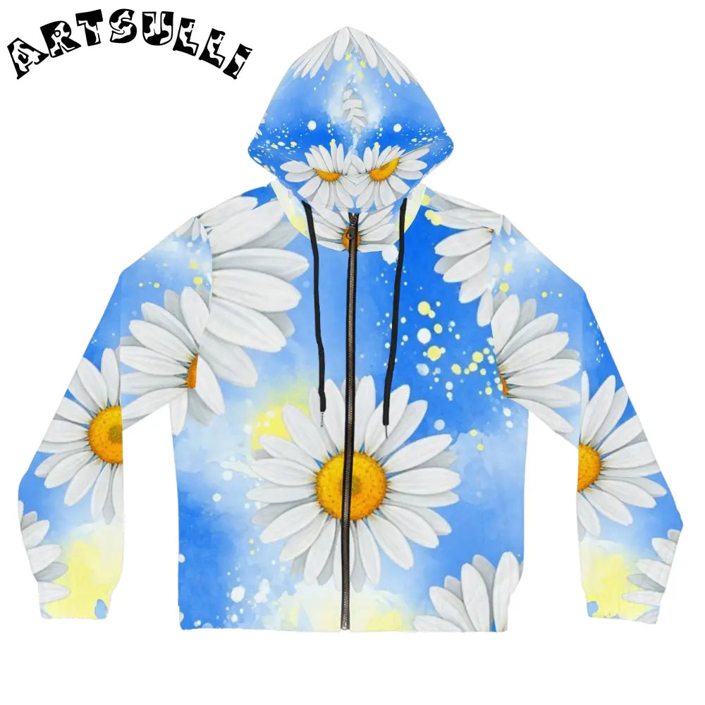 JAKKOUTTHEBXX Daisies Women’s Full-Zip Hoodie (AOP) JAKKOUTTHEBXX