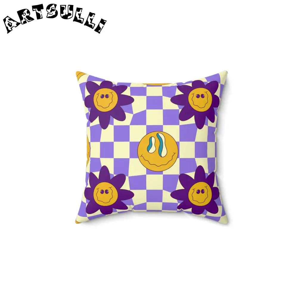 JAKKOUTTHEBXX Trippy Flower Power Motifs Spun Polyester Square