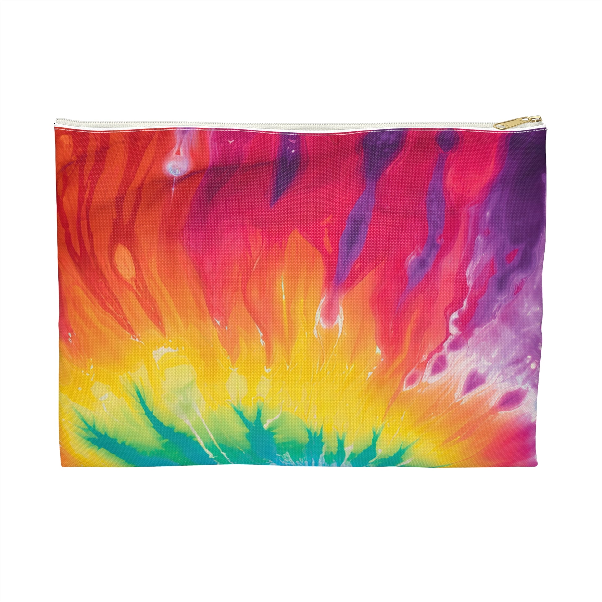 Tie Dye Accessory Pouch, Artsulli - Art is Long, Life is Short, Bags, Size, Large, Color, White zipper, , , 23898403520582330176