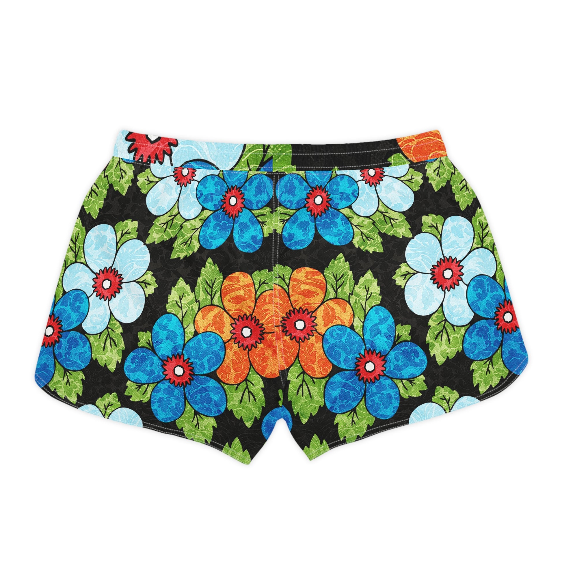 Groovy Black Floral Kl Women's Casual Shorts (AOP), Artsulli - Art is Long, Life is Short, All Over Prints, , , , , , , 