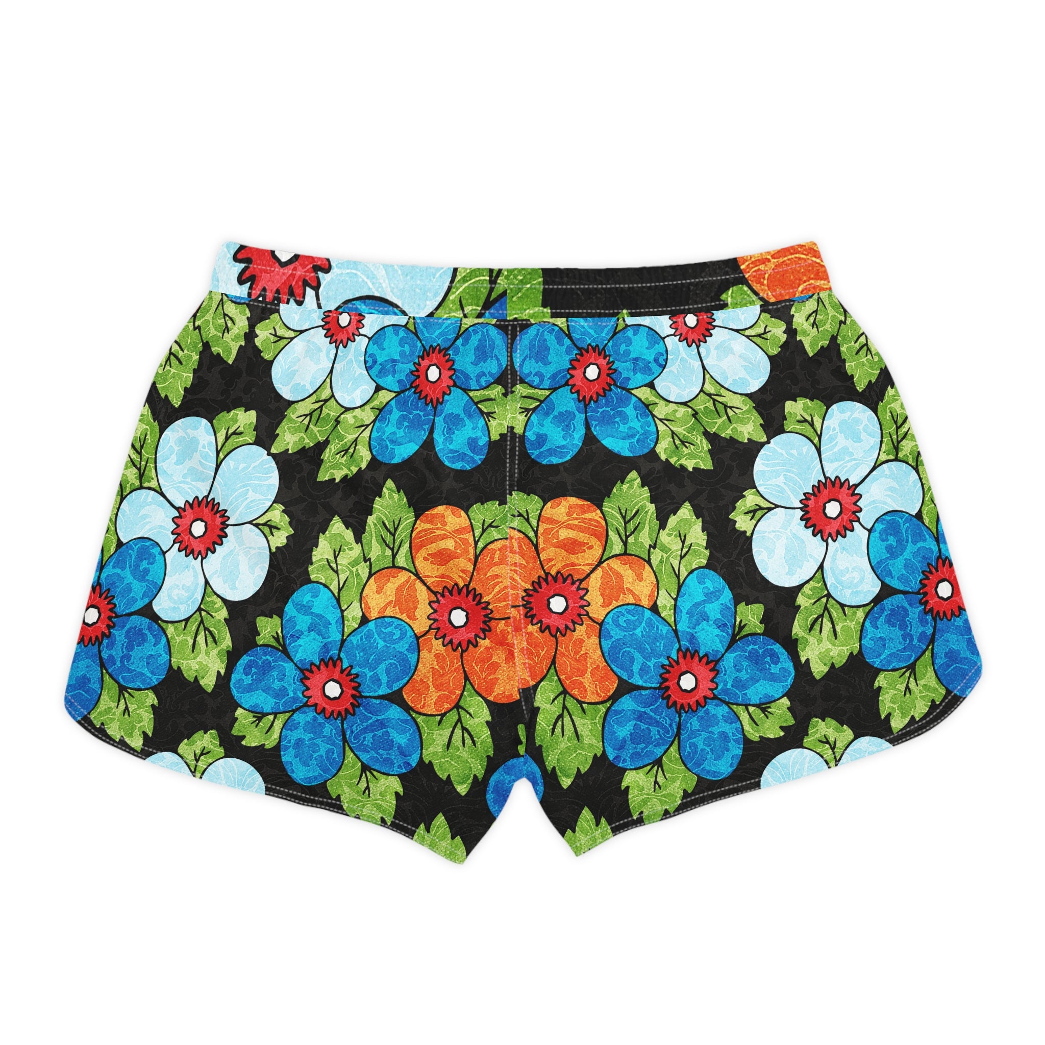 Groovy Black Floral Kl Women's Casual Shorts (AOP), Artsulli - Art is Long, Life is Short, All Over Prints, , , , , , , 