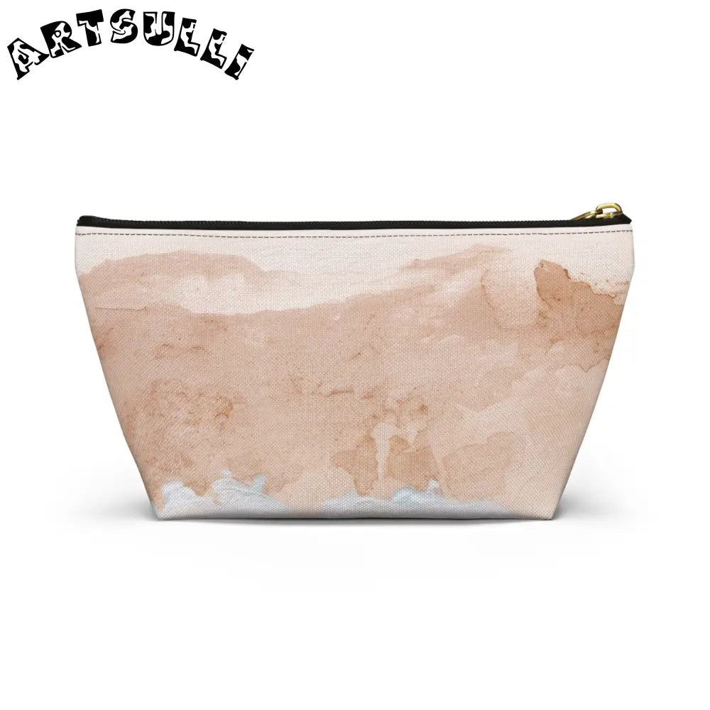 JAKKOUTTHEBXX Teal and White Abstract T-Bottom Pouch JAKKOUTTHEBXX