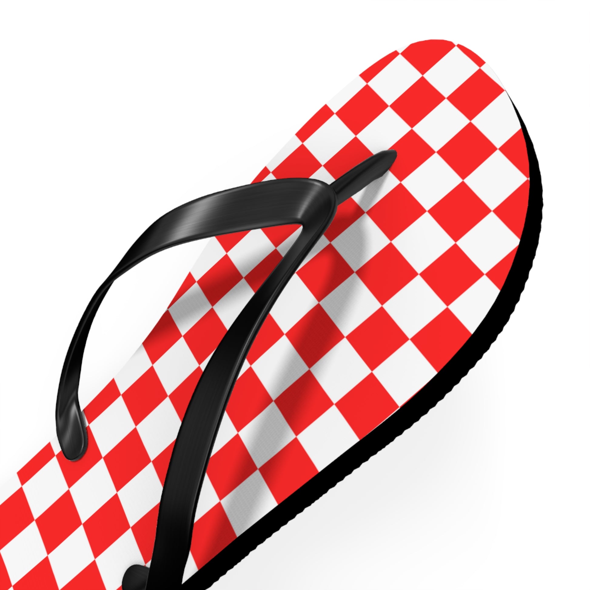 Checkerboard II Red and White Flip Flops, Artsulli - Art is Long, Life is Short, Shoes, , , , , , , 