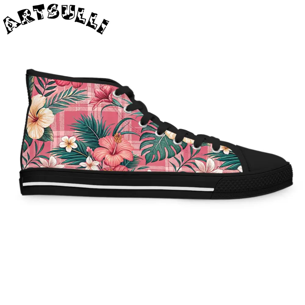 JAKKOUTTHEBXX Plaid x Floral III Pink and Green Women’s High Top