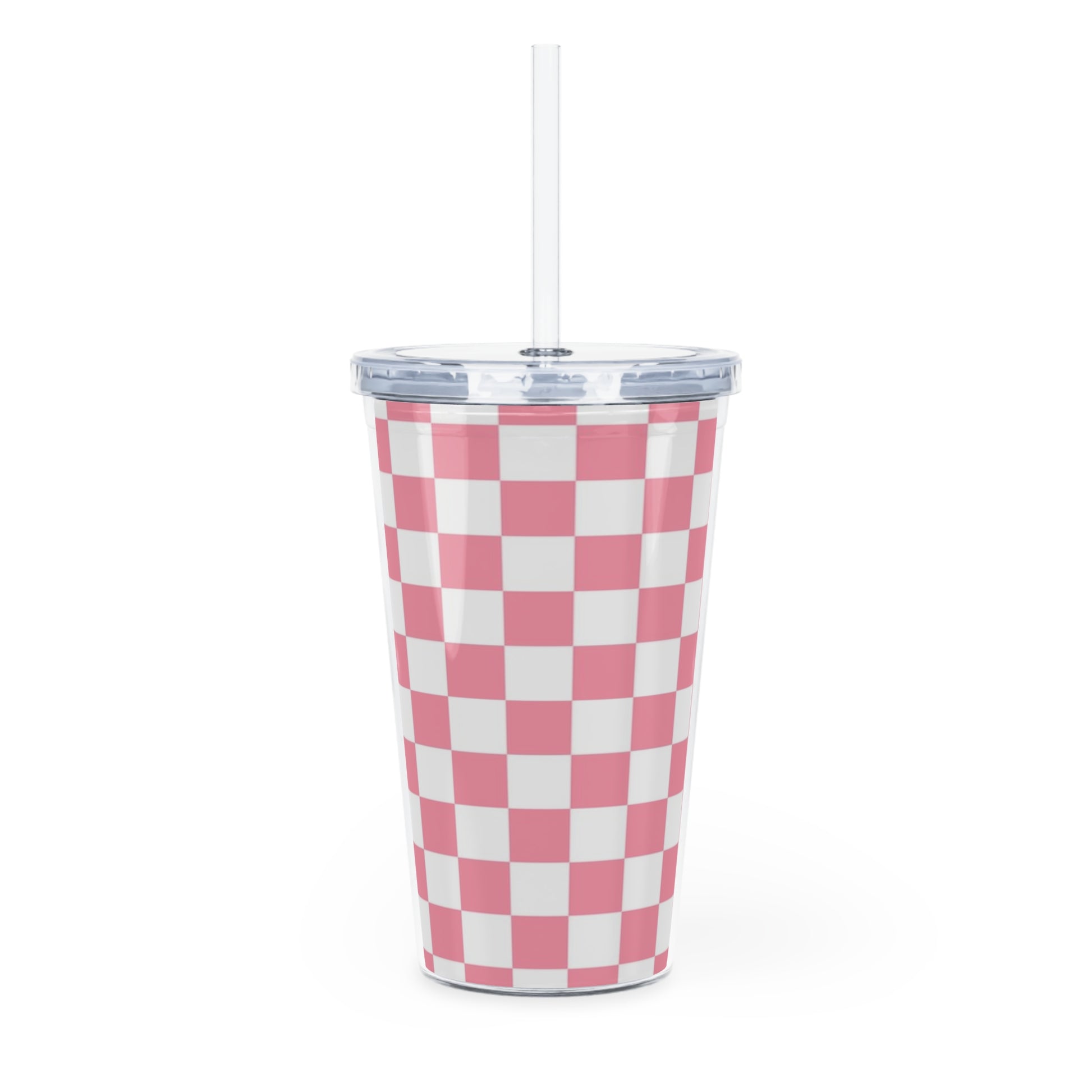 Brigandine Checkered Scene Plastic Tumbler with Straw, Artsulli - Art is Long, Life is Short, Mug, , , , , , , 