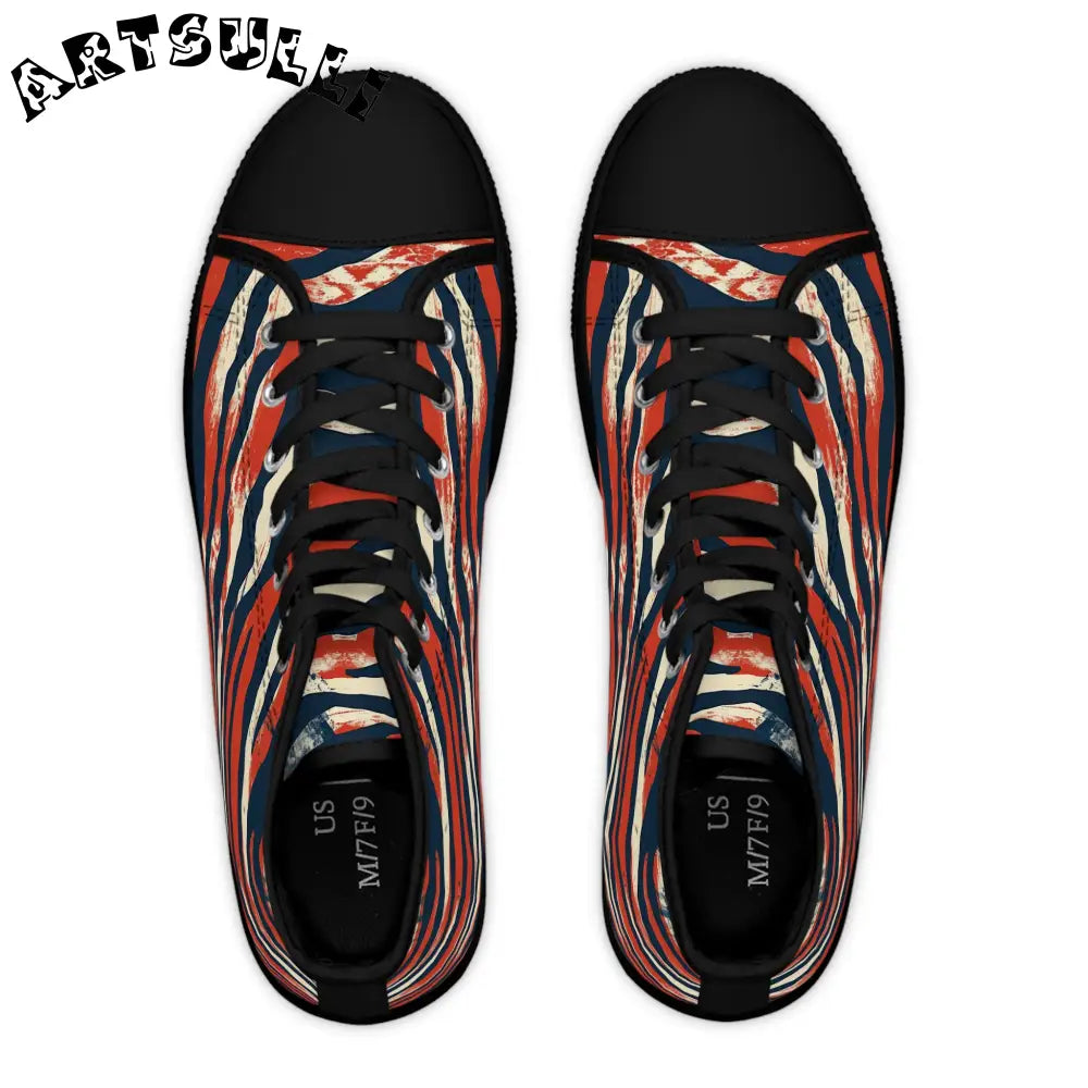 JAKKOUTTHEBXX Capricious Tiger Wave Women’s High Top Sneakers