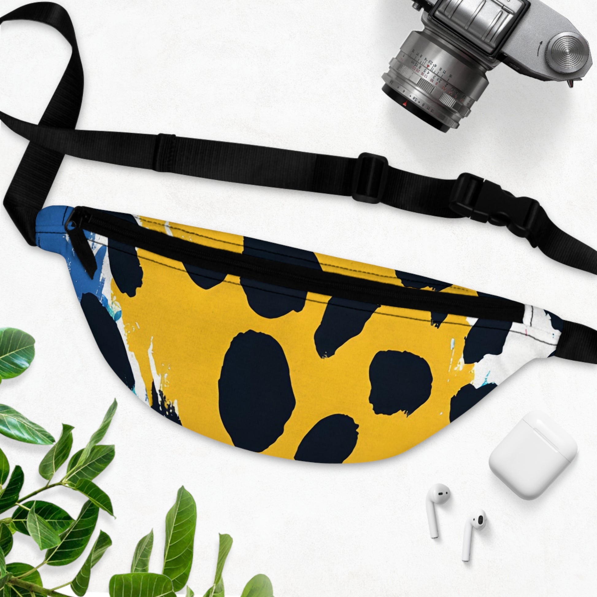 Leopard Print x Paint Brush Strokes Multi-Color Fanny Pack, Artsulli - Art is Long, Life is Short, Bags, , , , , , , 
