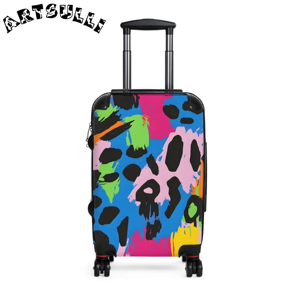 90s Neon Suitcase, Artsulli - Art is Long, Life is Short, Bags, Size, Small, Color, Black, , , 16629280054967939702