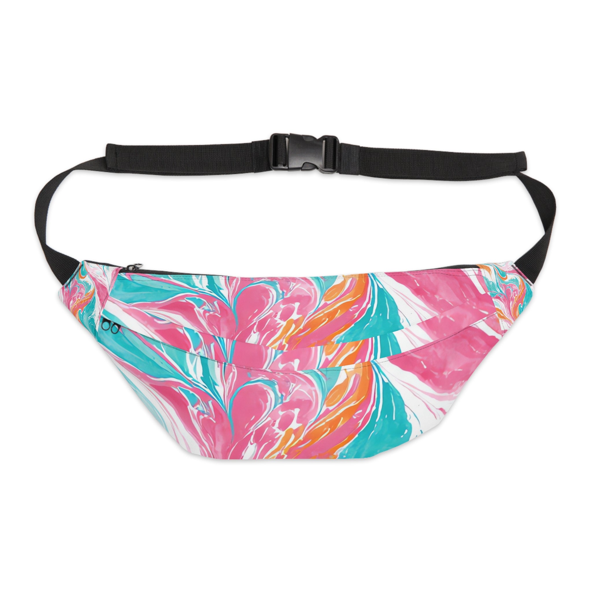 Liquid Pastel Spill Multi-Color Large Fanny Pack, Artsulli - Art is Long, Life is Short, Bags, Size, 8" × 9" × 4'', , , , , 17338296157955370851