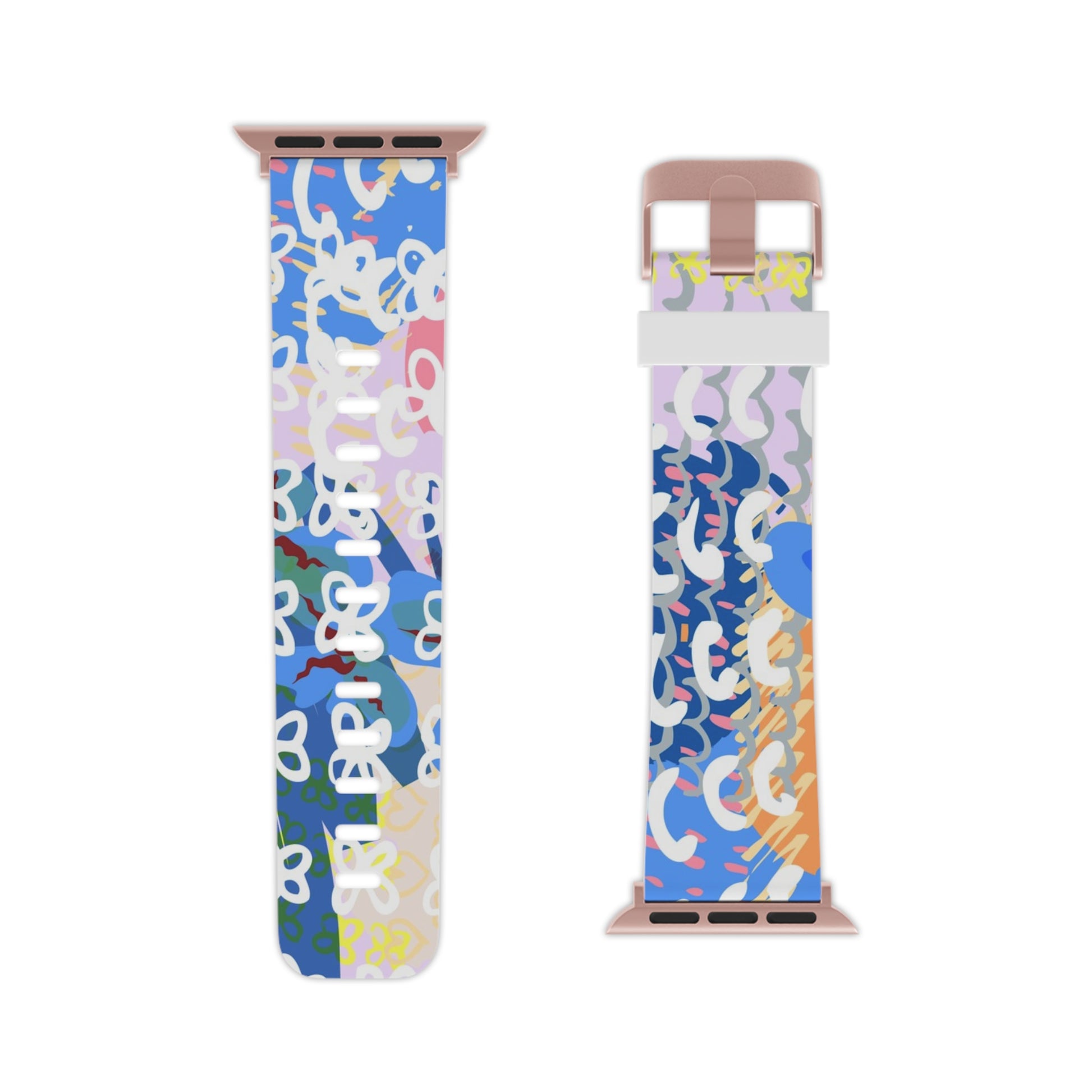 Flowers x Doodles x Hearts Multi-Color Watch Band for Apple Watch, Artsulli - Art is Long, Life is Short, Accessories, , , , , , , 