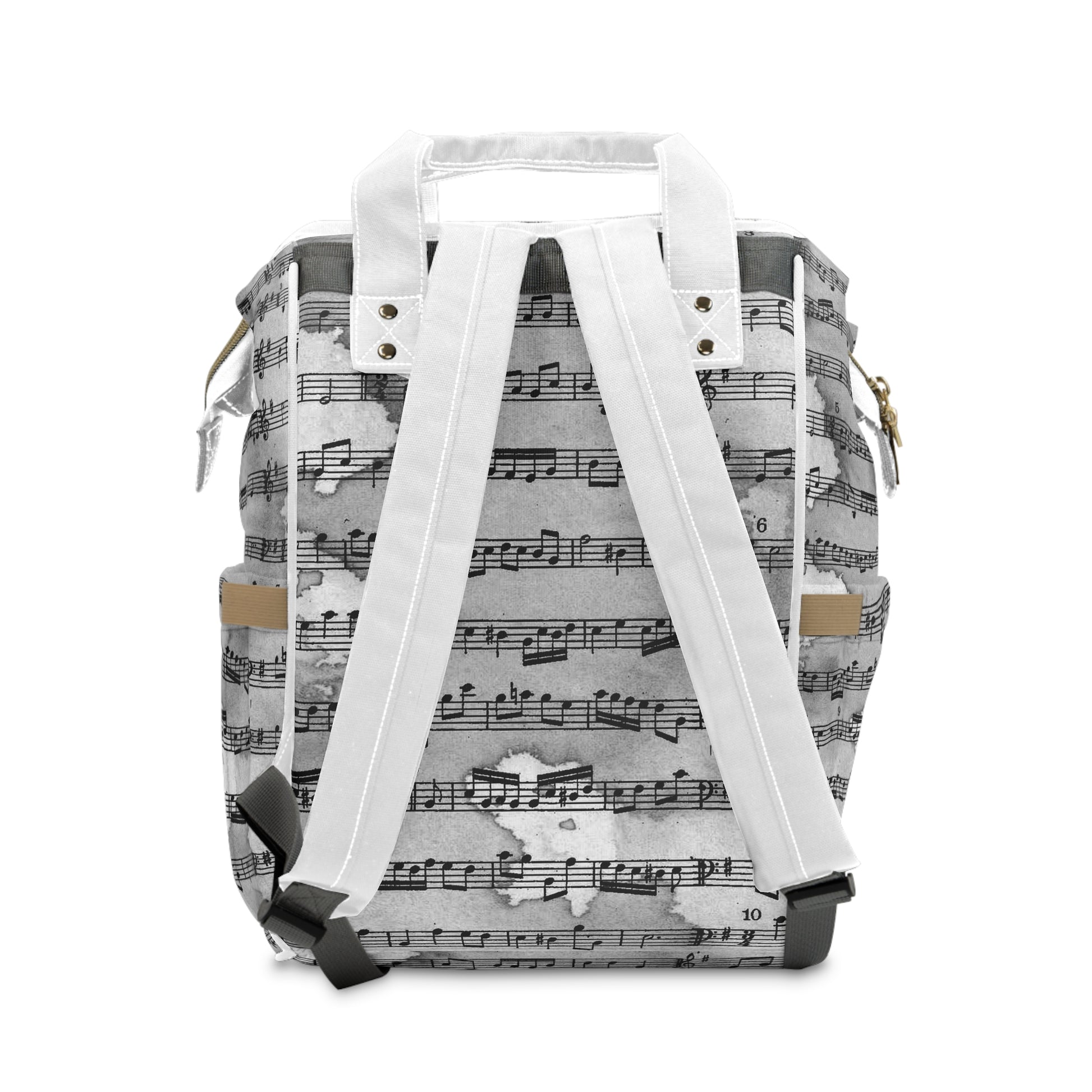Drip Spill Type Beat Sheet Music Black Multifunctional Diaper Backpack, Artsulli - Art is Long, Life is Short, Bags, , , , , , , 