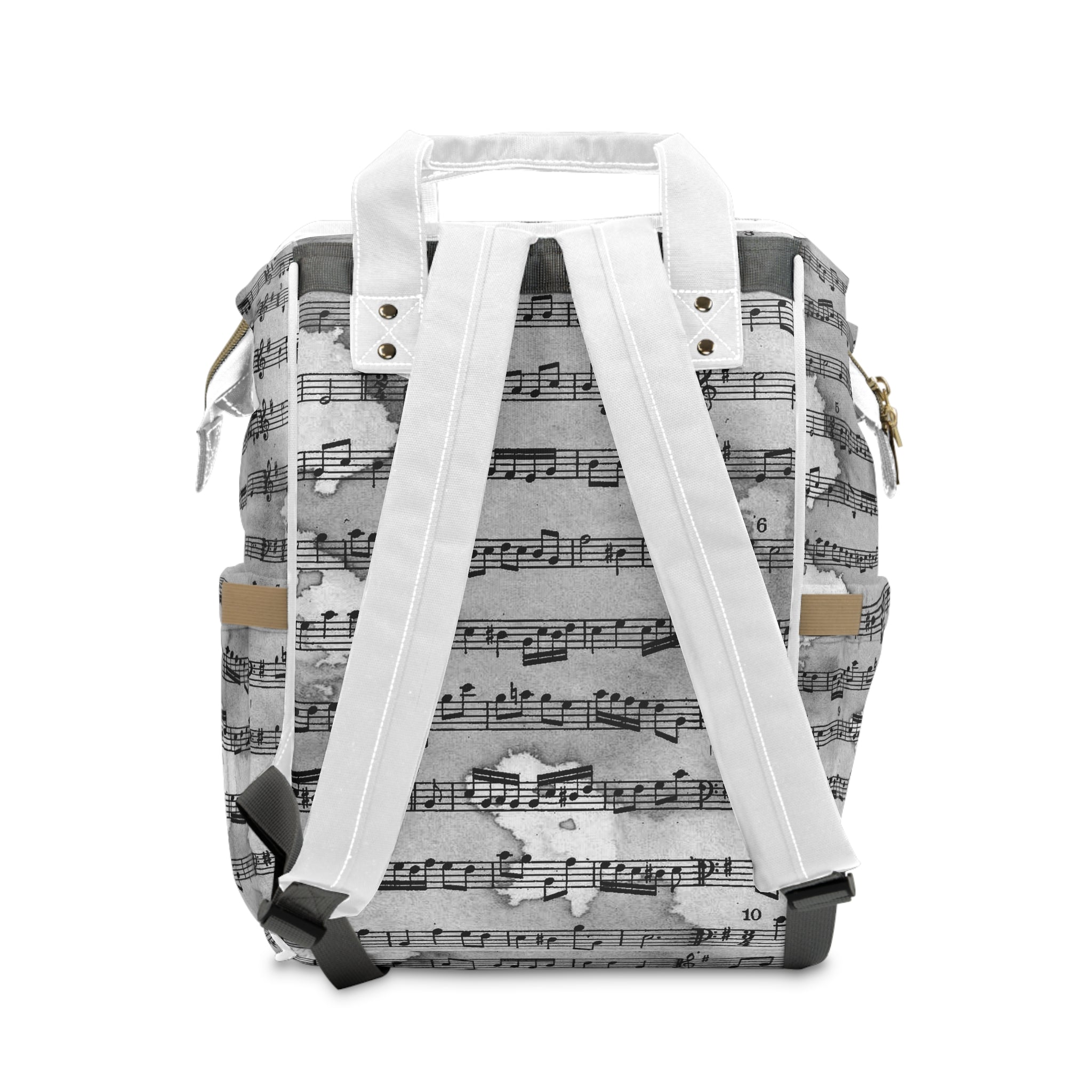 Drip Spill Type Beat Sheet Music Black Multifunctional Diaper Backpack, Artsulli - Art is Long, Life is Short, Bags, , , , , , , 