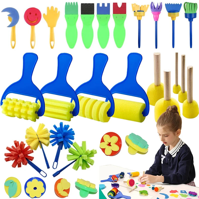 Painting Sponge Brush Art Craft Halloween Drawing Graffiti Tools Office Culture Educational Supplies Roller Seal Stamps TMZ