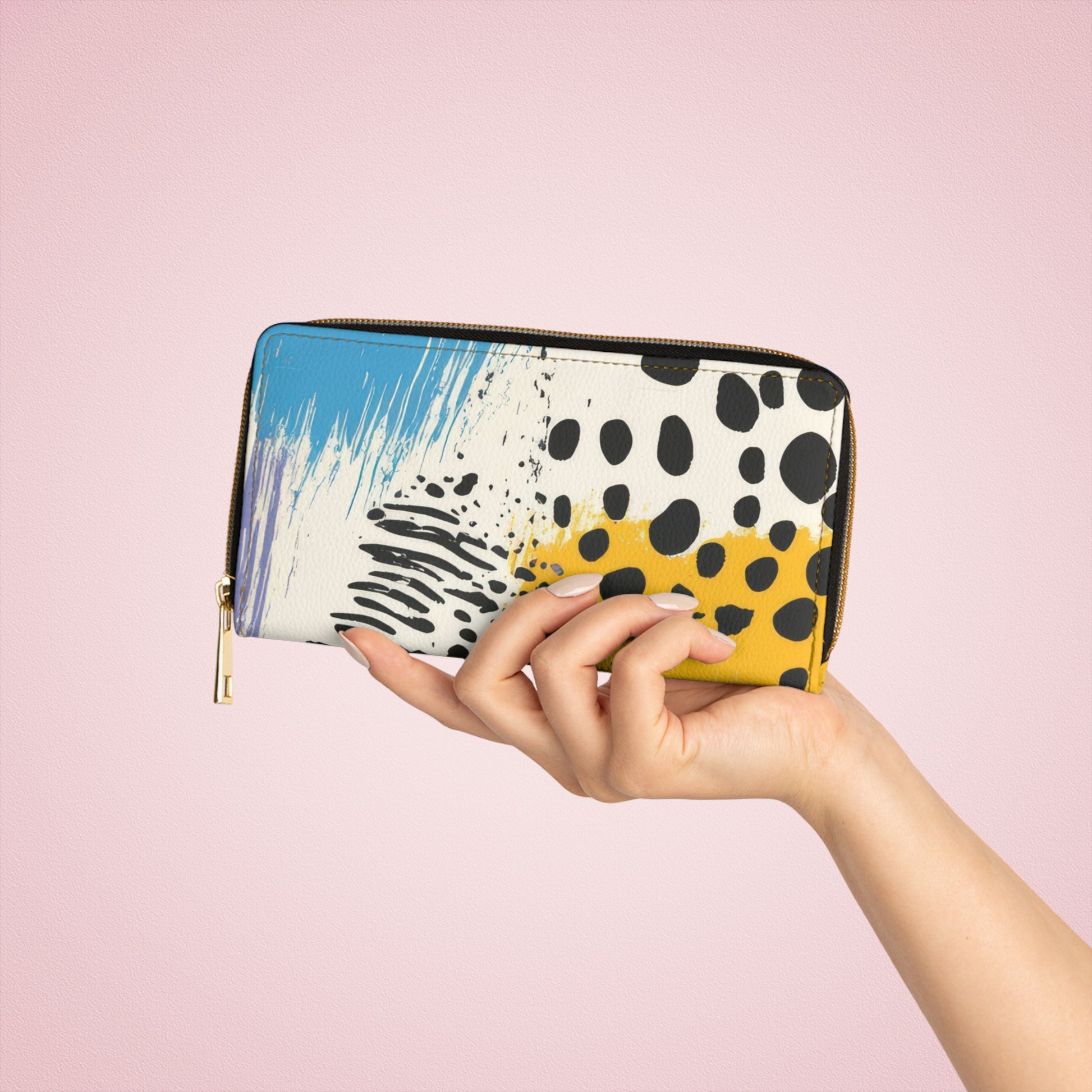 Rae Zebra Rhapsody Zipper Wallet, Artsulli - Art is Long, Life is Short, Accessories, , , , , , , 