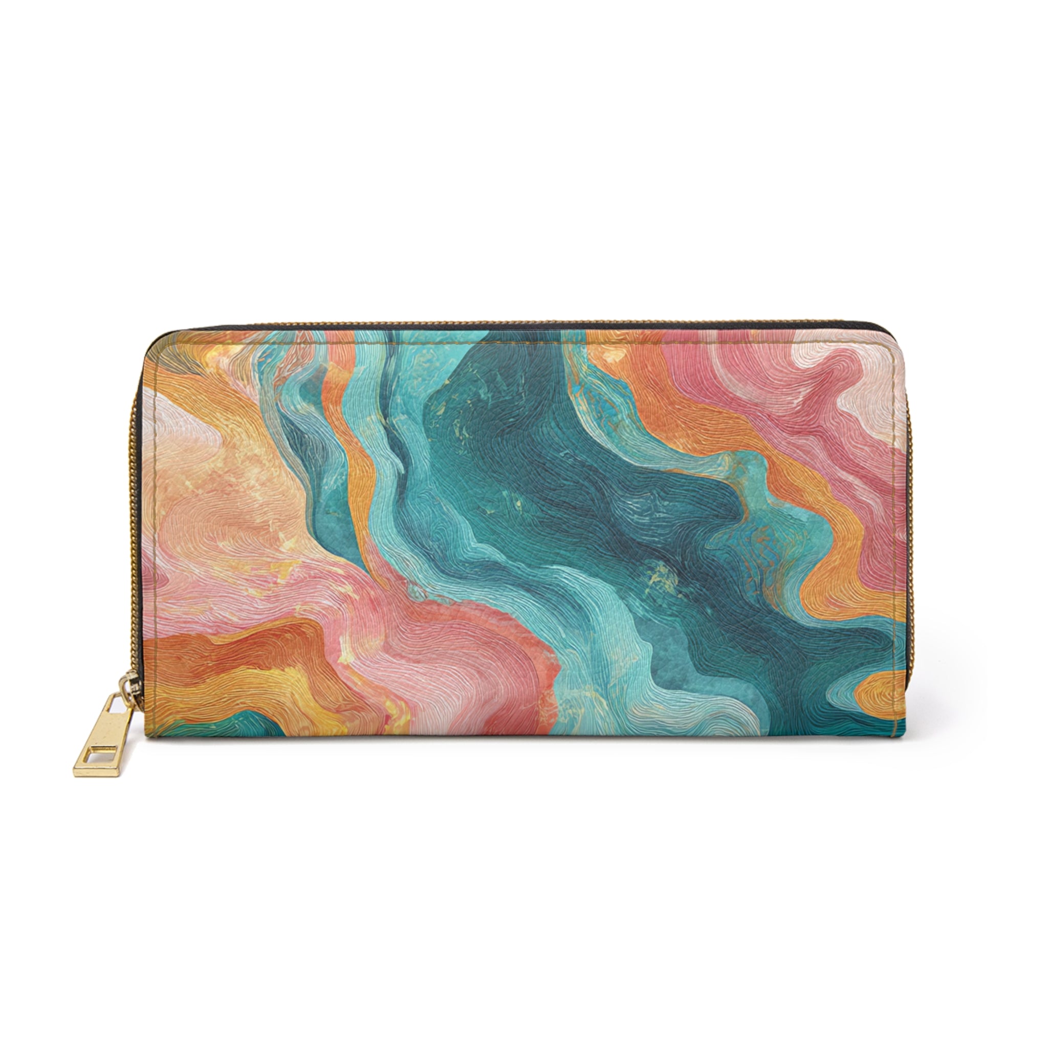 Liquid Marble Spill II Zipper Wallet, Artsulli - Art is Long, Life is Short, Accessories, Size, One size, Color, White, , , 80178421469182565462