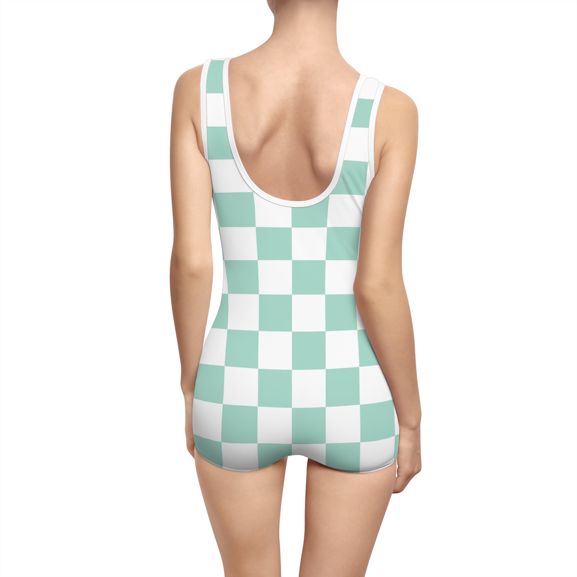 Chessboard Women's Vintage Swimsuit (AOP), Artsulli - Art is Long, Life is Short, All Over Prints, , , , , , , 