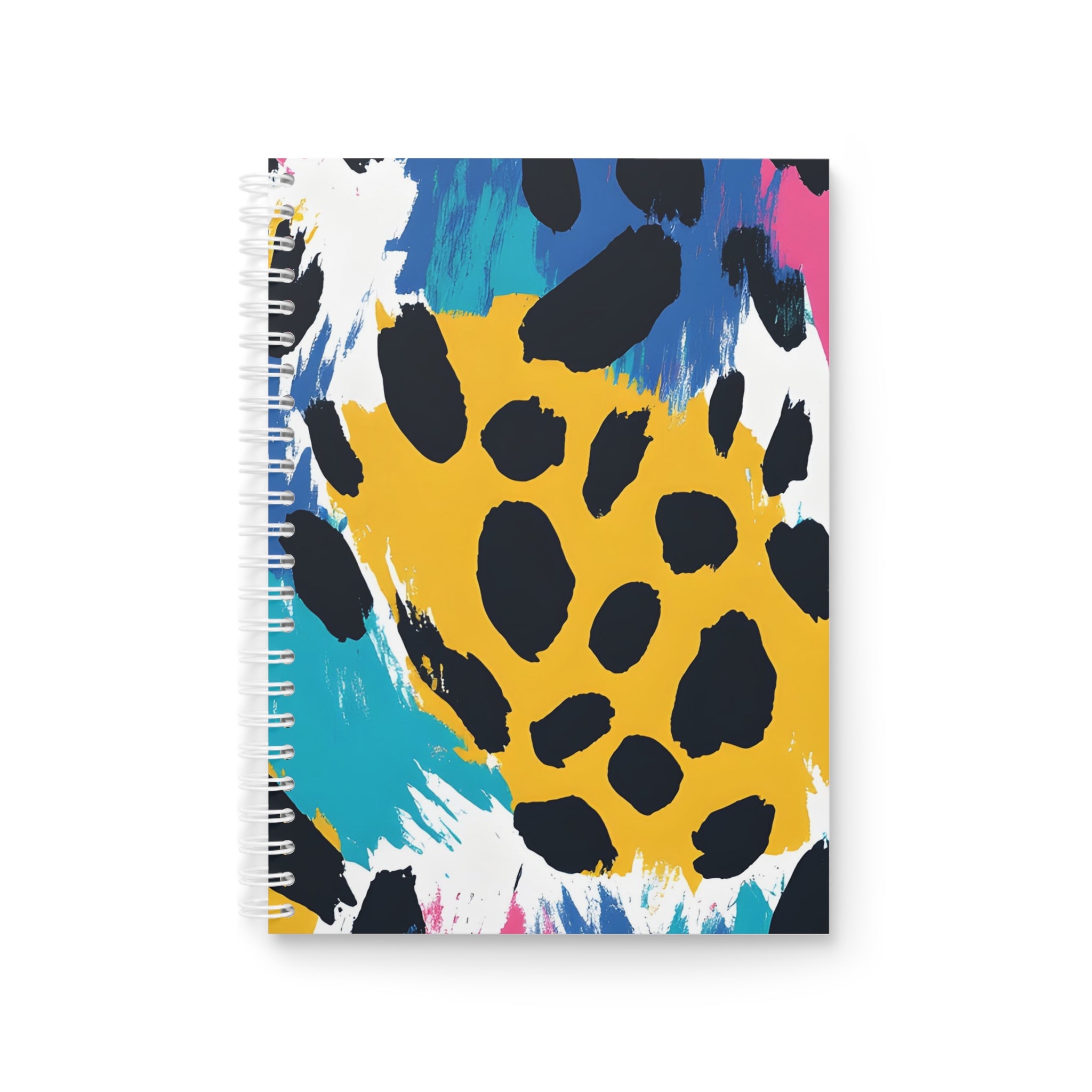 Leopard Print x Paint Brush Strokes Multi-Color Spiral Notebook, Artsulli - Art is Long, Life is Short, Paper products, Size, One Size, , , , , 64743919755850269975
