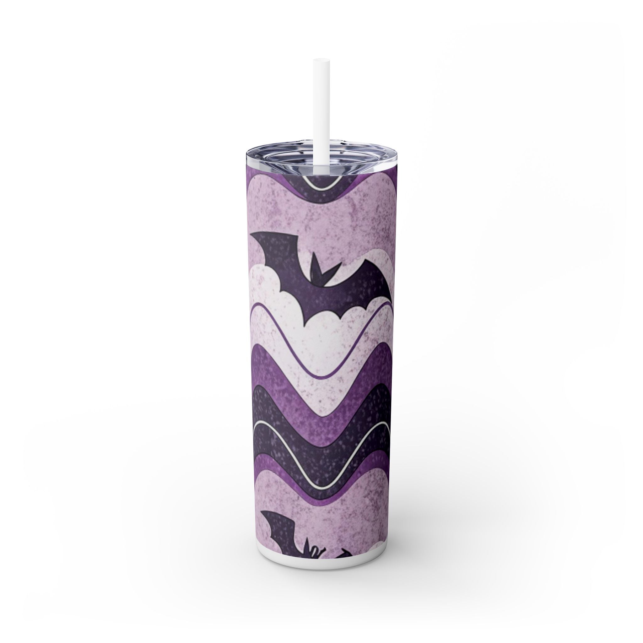 Bat Wave Skinny Tumbler with Straw, 20oz, Artsulli - Art is Long, Life is Short, Mug, , , , , , , 