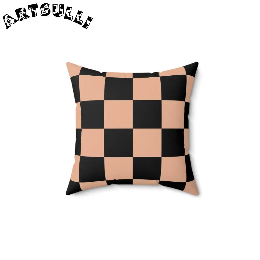 JAKKOUTTHEBXX Checkerboard Soft Orange and Black Spun Polyester