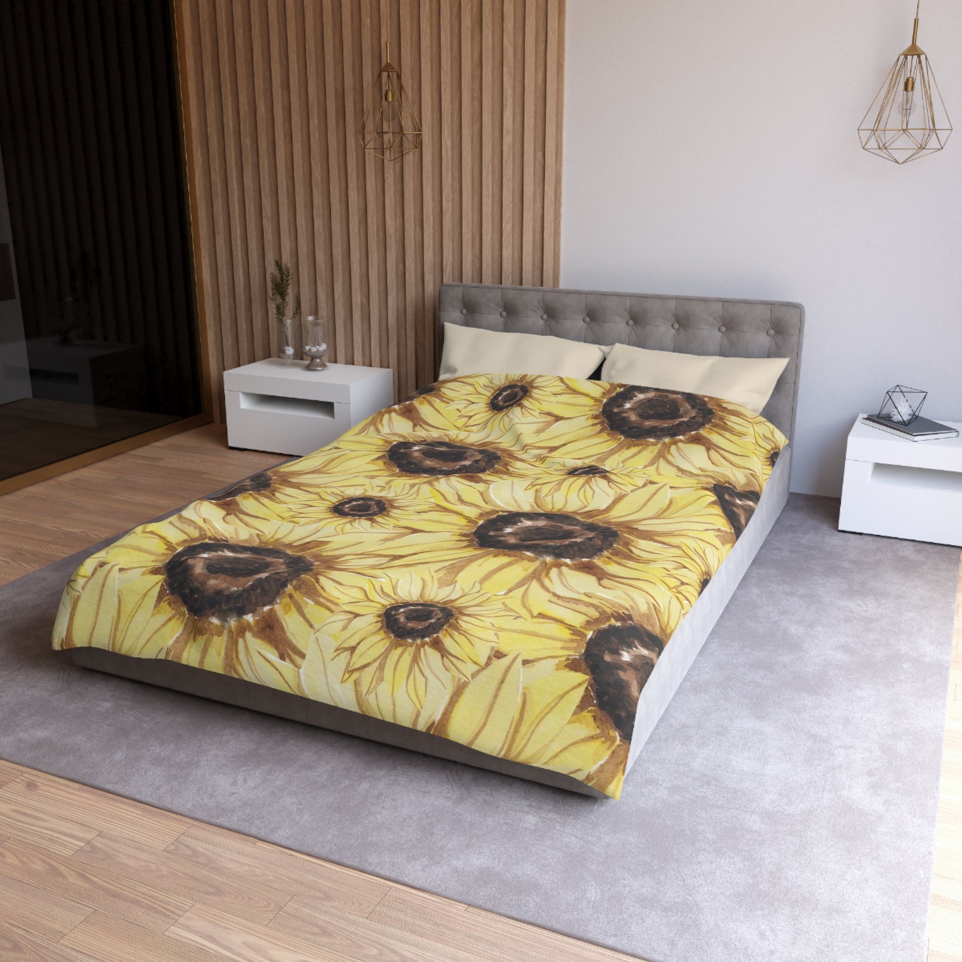 Retro Anime Sunflower Microfiber Duvet Cover, Artsulli - Art is Long, Life is Short, Home Decor, , , , , , , 