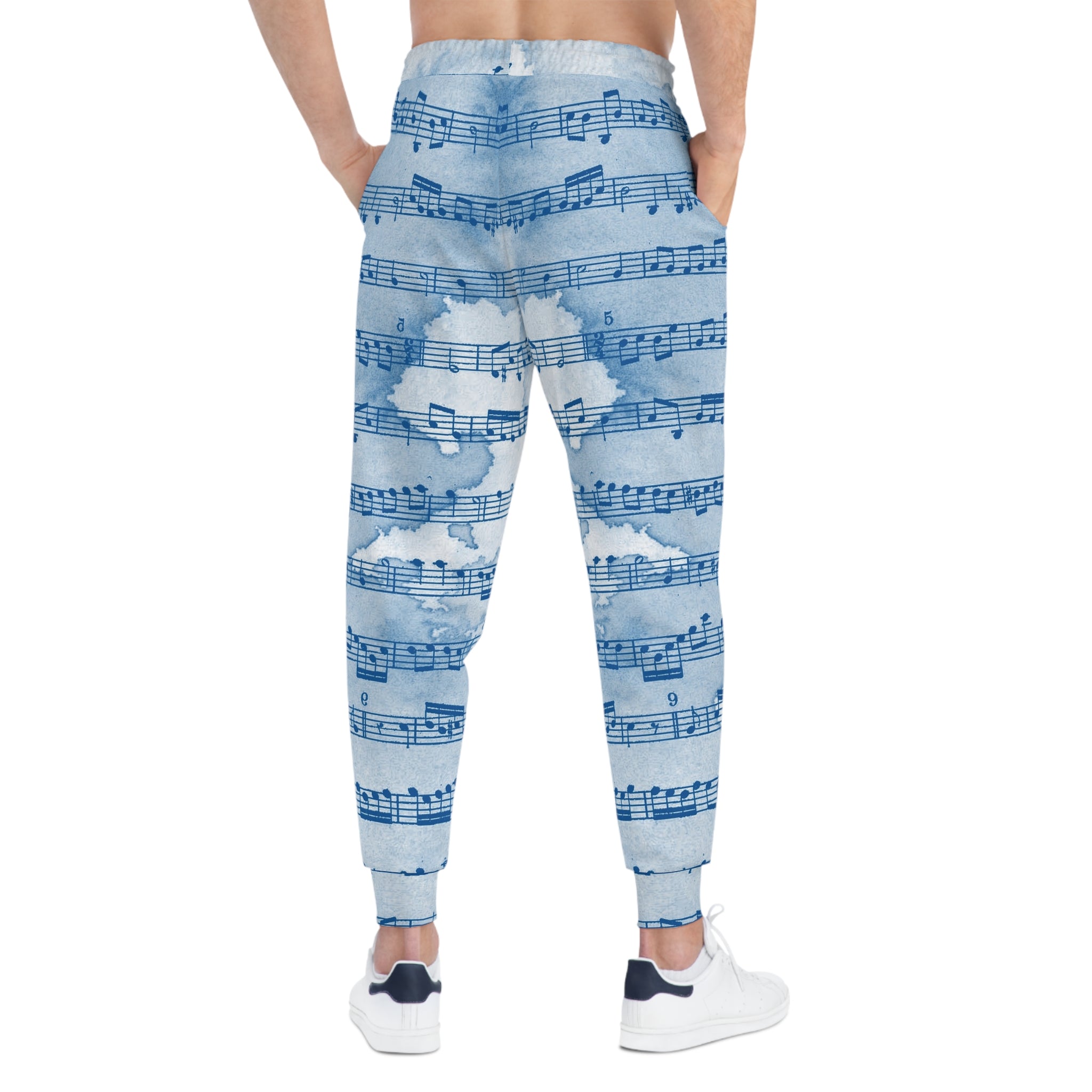 Drip Spill Type Beat Sheet II Music Blue Athletic Joggers (AOP), Artsulli - Art is Long, Life is Short, All Over Prints, , , , , , , 