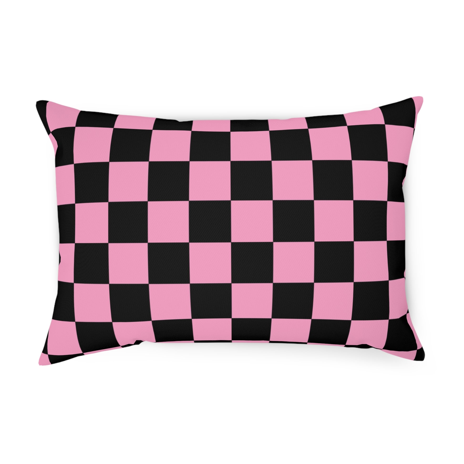 Checkerboard Black and Pink Cushion, Artsulli - Art is Long, Life is Short, Home Decor, Size, 19.7" × 13.8", , , , , 13431525366507170441