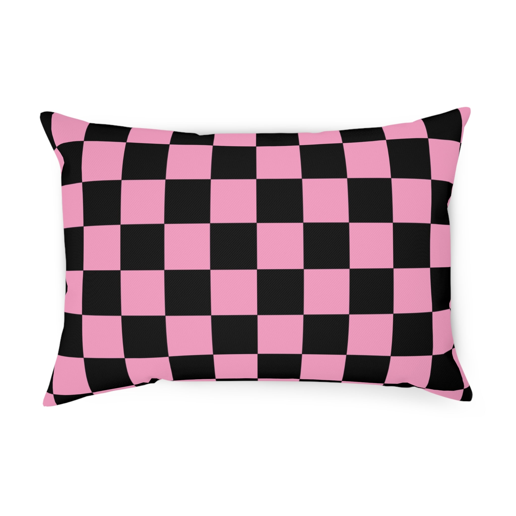 Checkerboard Black and Pink Cushion, Artsulli - Art is Long, Life is Short, Home Decor, Size, 19.7" × 13.8", , , , , 13431525366507170441