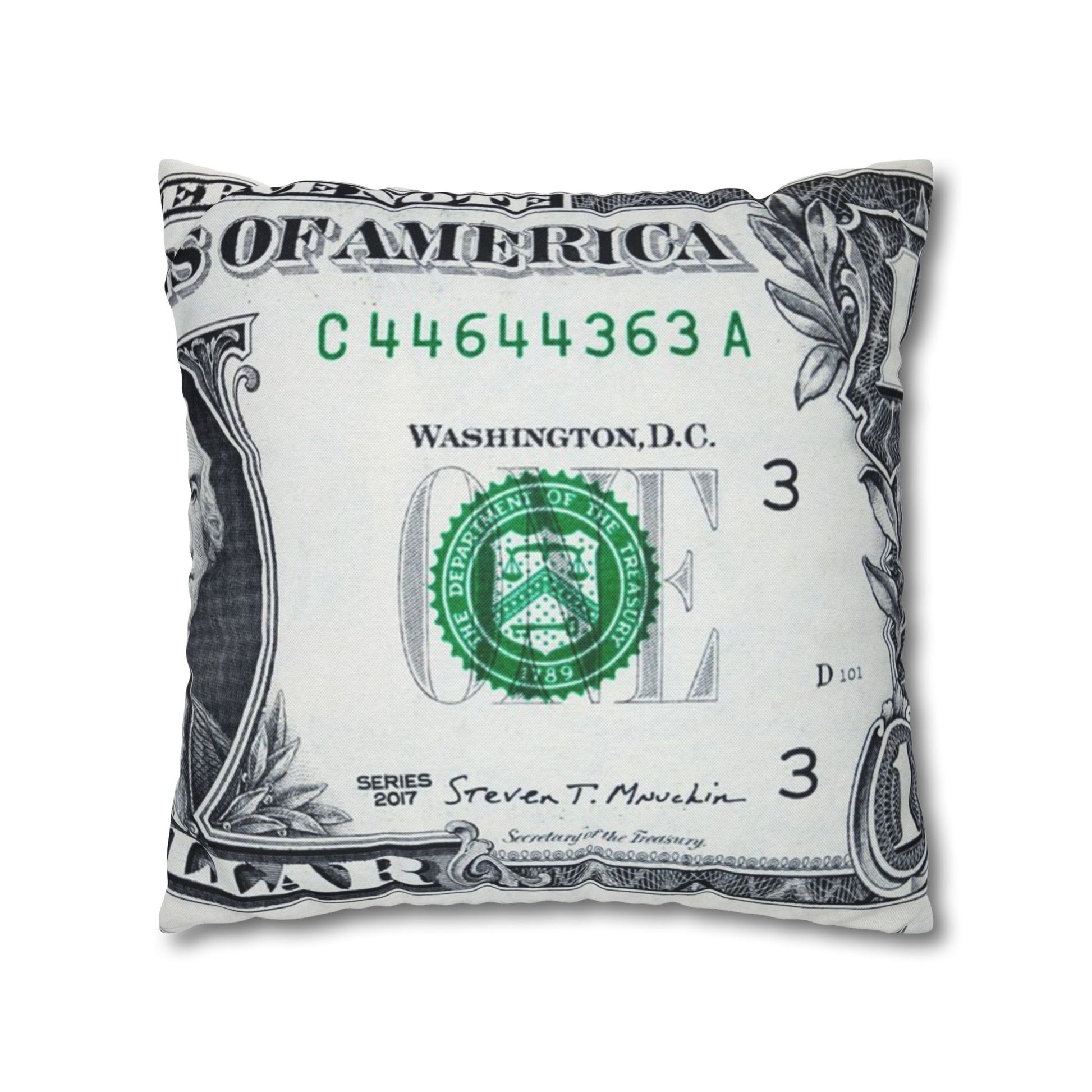 Money Collage Spun Polyester Square Pillowcase, Artsulli - Art is Long, Life is Short, Home Decor, , , , , , , 