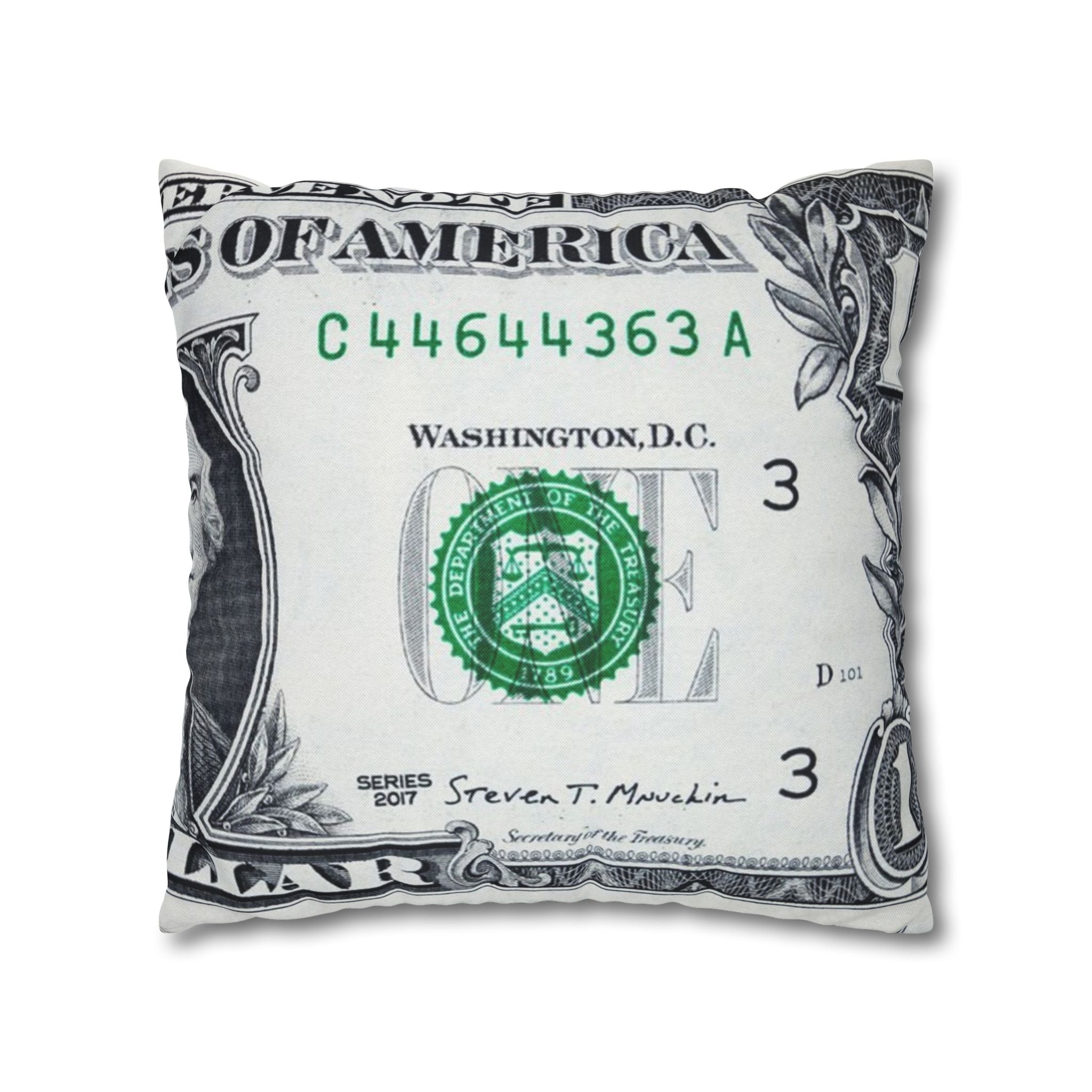 Money Collage Spun Polyester Square Pillowcase, Artsulli - Art is Long, Life is Short, Home Decor, , , , , , , 