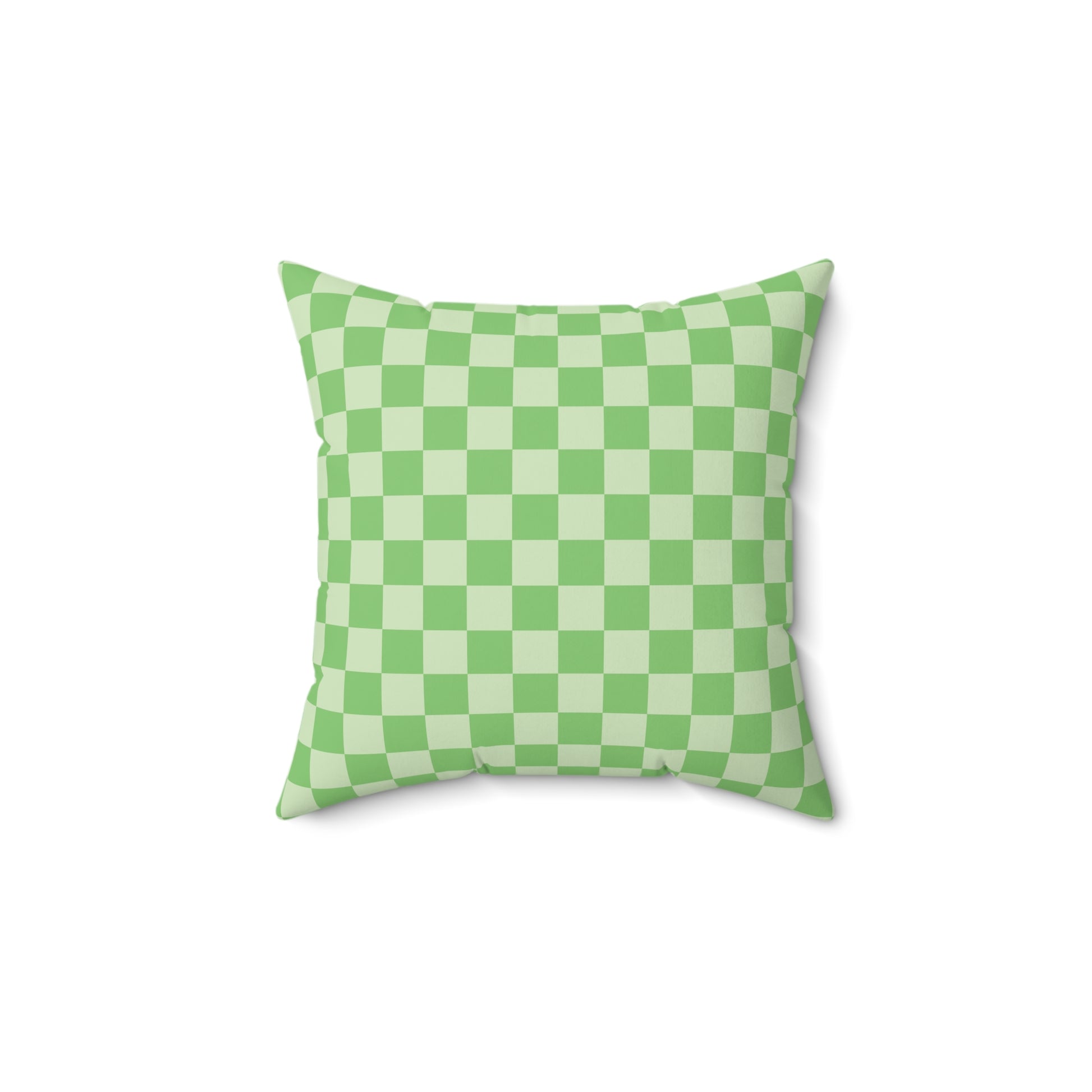 Checkerboard Green Spun Polyester Square Pillow, Artsulli - Art is Long, Life is Short, Home Decor, , , , , , , 