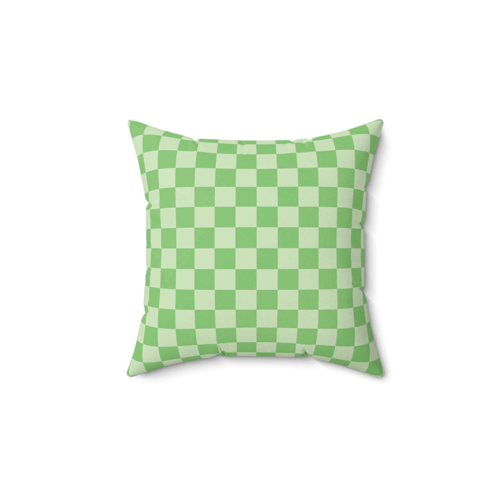 Checkerboard Green Spun Polyester Square Pillow, Artsulli - Art is Long, Life is Short, Home Decor, , , , , , , 