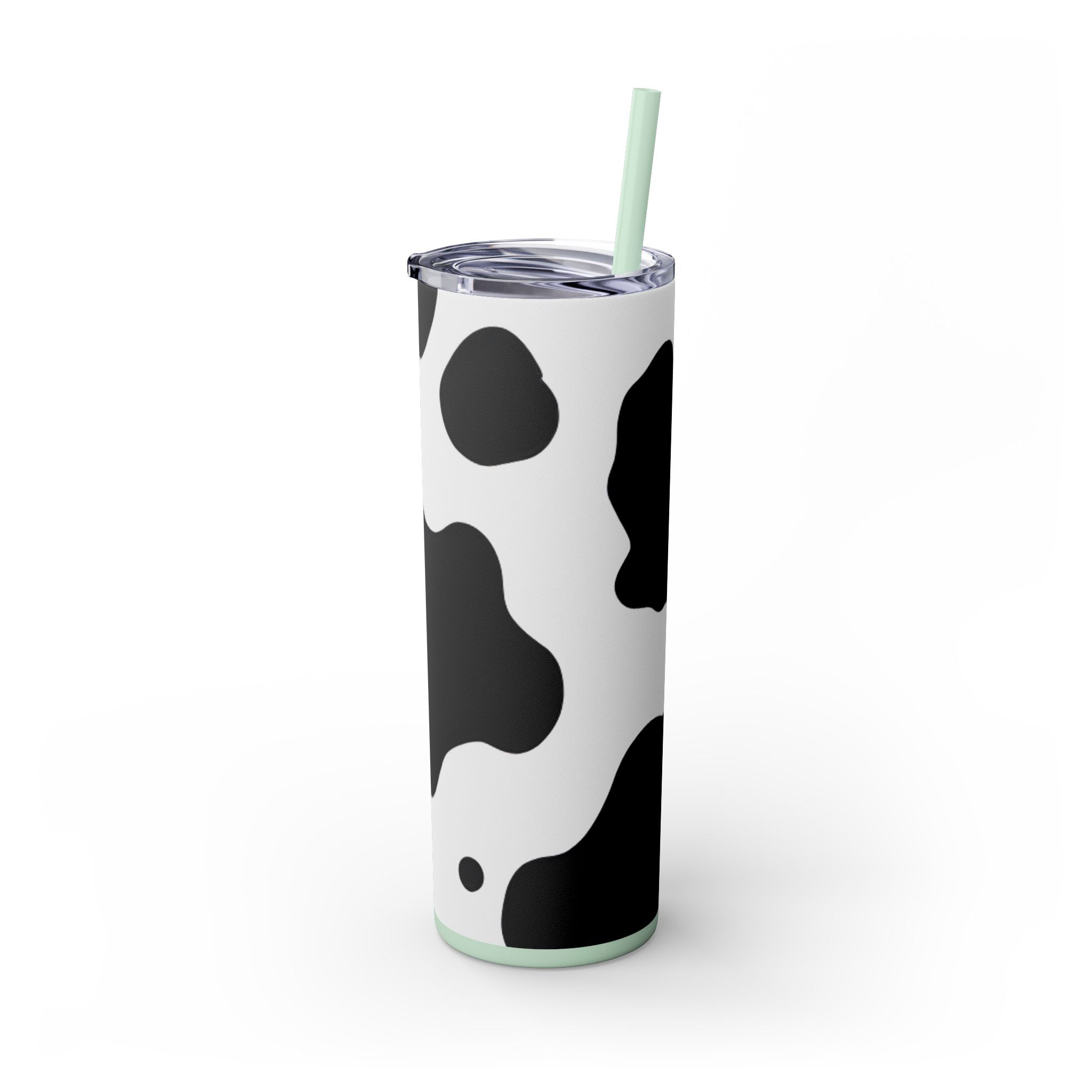 Cow Print Focus Skinny Tumbler with Straw, 20oz, Artsulli - Art is Long, Life is Short, Mug, , , , , , , 