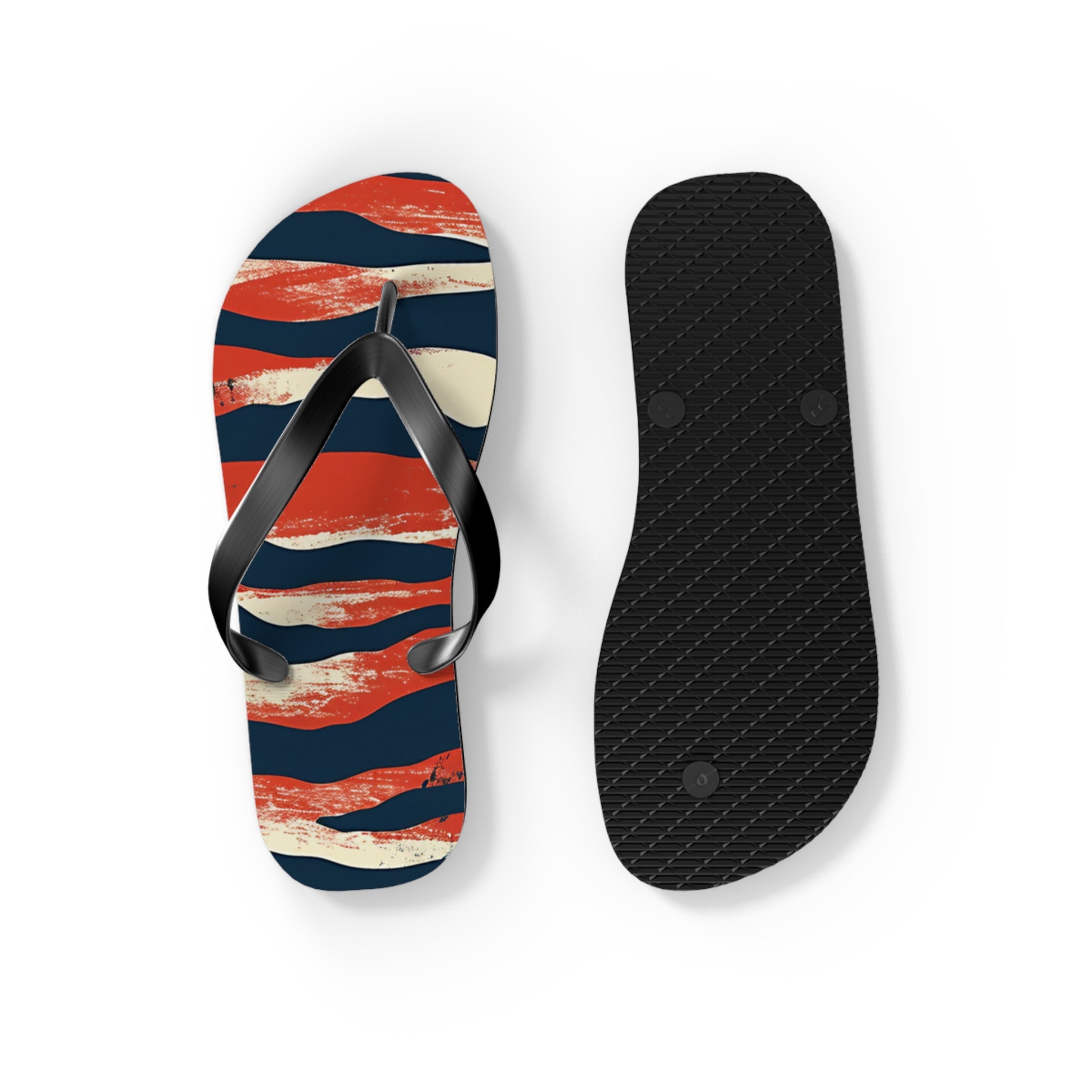 Camo Tiger Stripes Flip Flops, Artsulli - Art is Long, Life is Short, Shoes, , , , , , , 