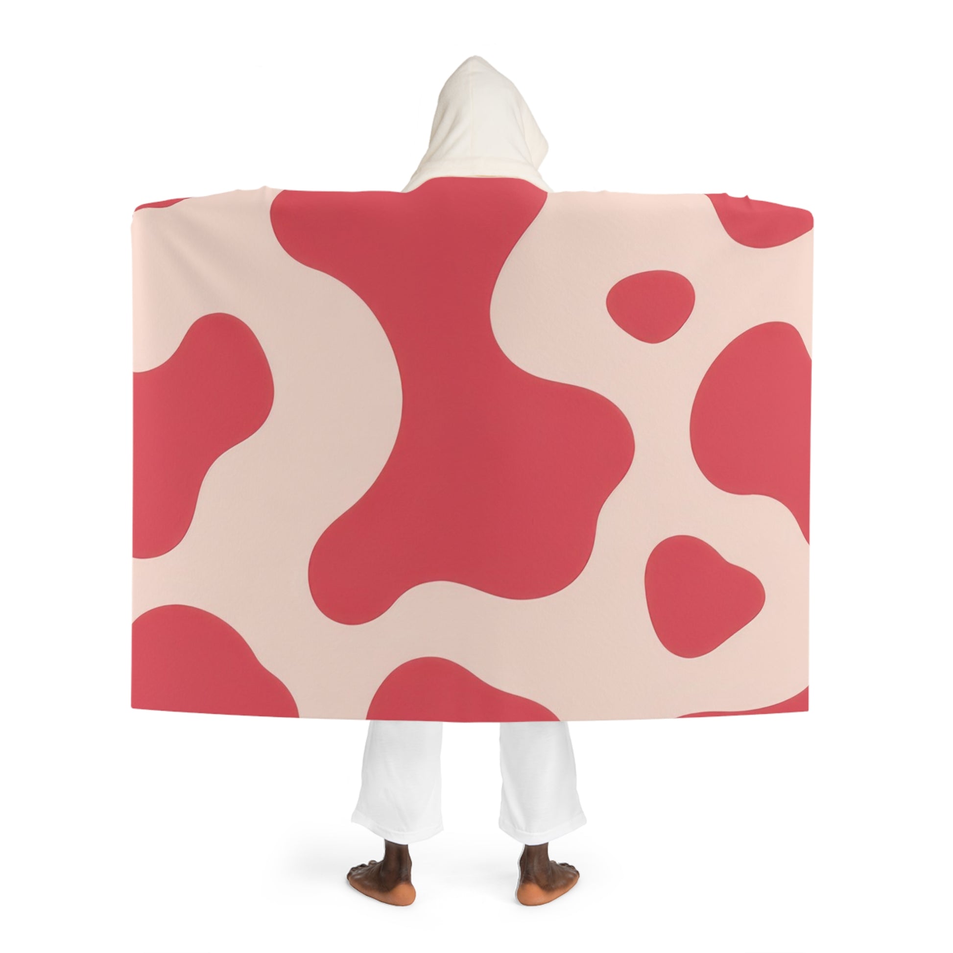 Red Jungle Cow Hooded Sherpa Fleece Blanket, Artsulli - Art is Long, Life is Short, All Over Prints, , , , , , , 