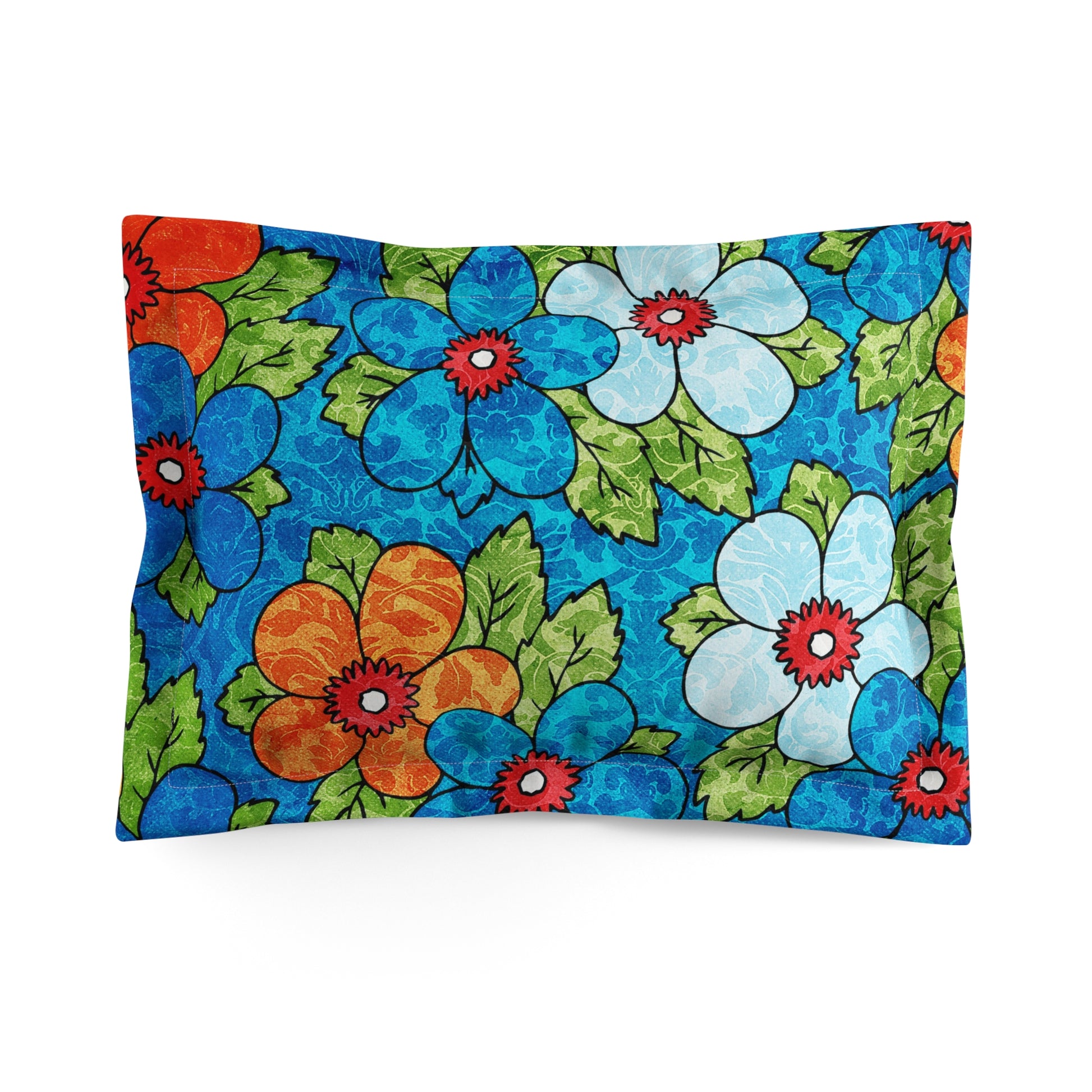Blue Orange Groovy Microfiber Pillow Sham, Artsulli - Art is Long, Life is Short, Home Decor, Size, Standard, , , , , 62881002924991633733