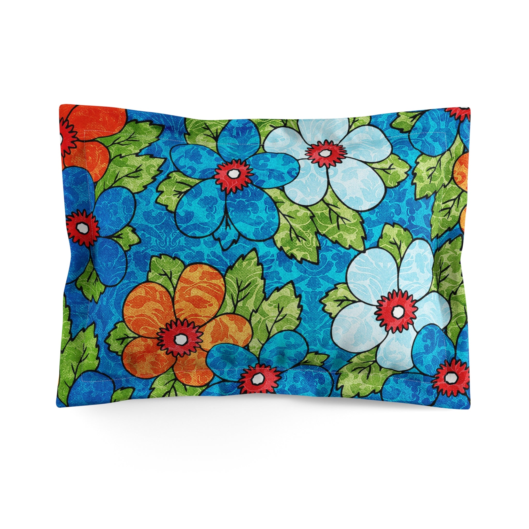 Blue Orange Groovy Microfiber Pillow Sham, Artsulli - Art is Long, Life is Short, Home Decor, Size, Standard, , , , , 62881002924991633733