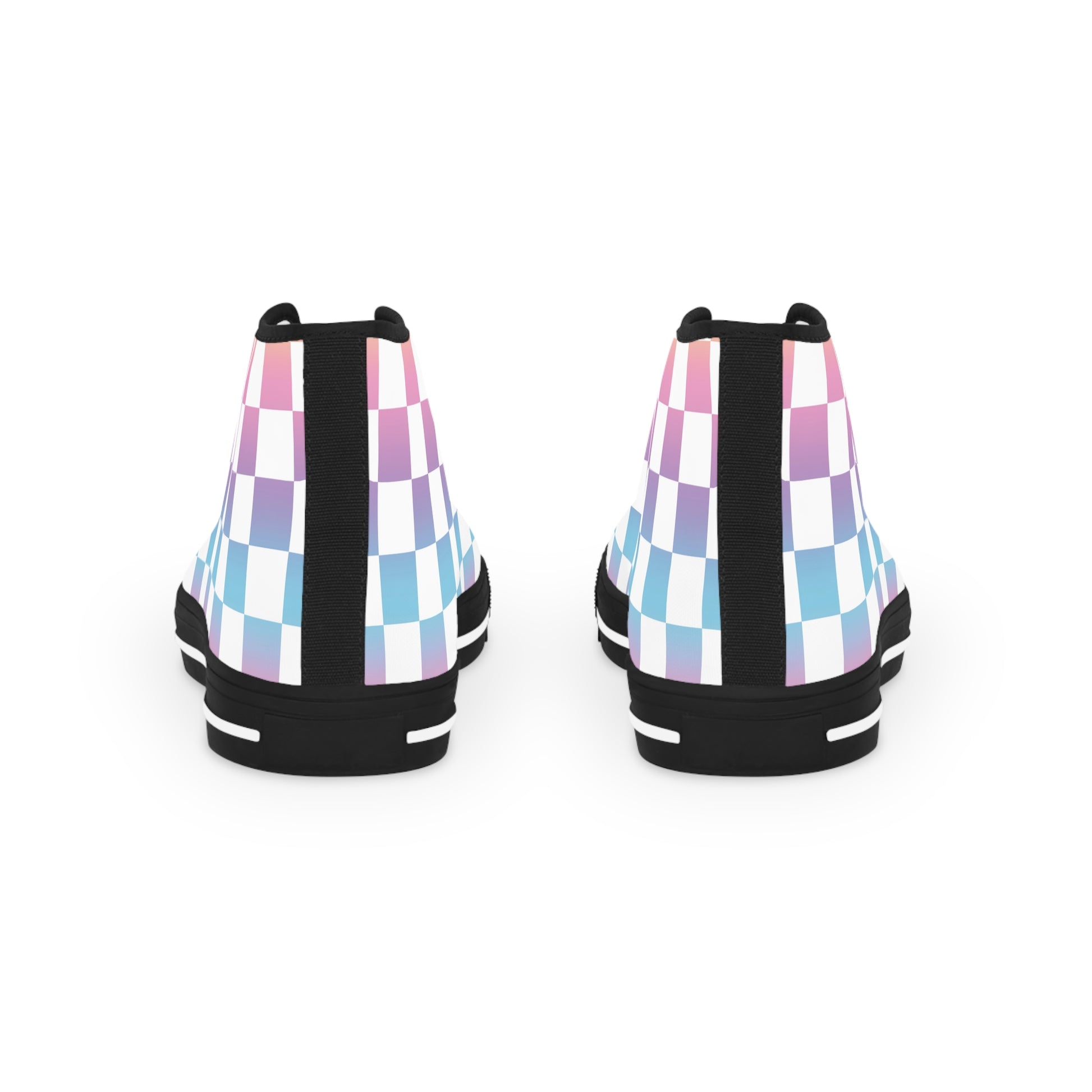 Vaporwave Check Men's High Top Sneakers, Artsulli - Art is Long, Life is Short, Shoes, , , , , , , 