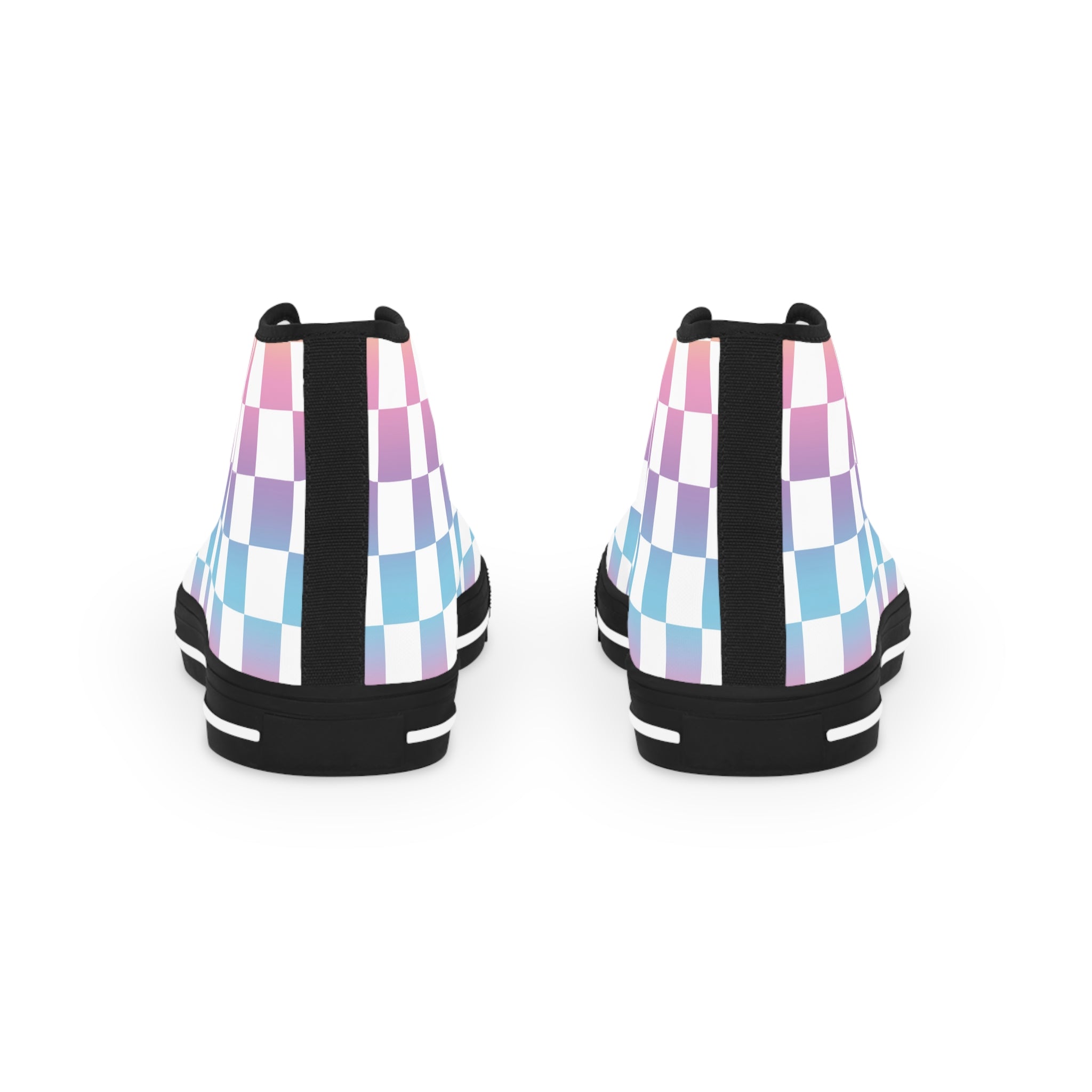 Vaporwave Check Men's High Top Sneakers, Artsulli - Art is Long, Life is Short, Shoes, , , , , , , 