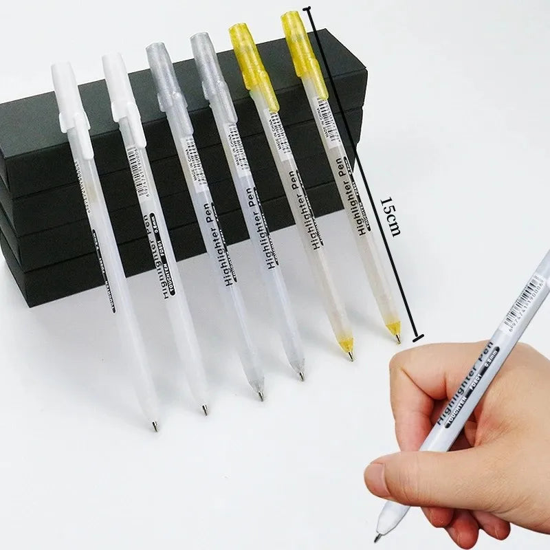 12pcs/set 0.8mm Paint Marker Permanent Marker Graffiti Metalic Marker Pens Gold Silver White Pen Writting Drawing Art Supplies