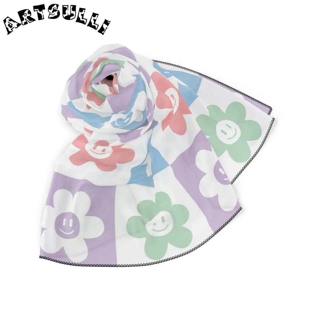 JAKKOUTTHEBXX Checkered Pastel Flower Scarf 2025