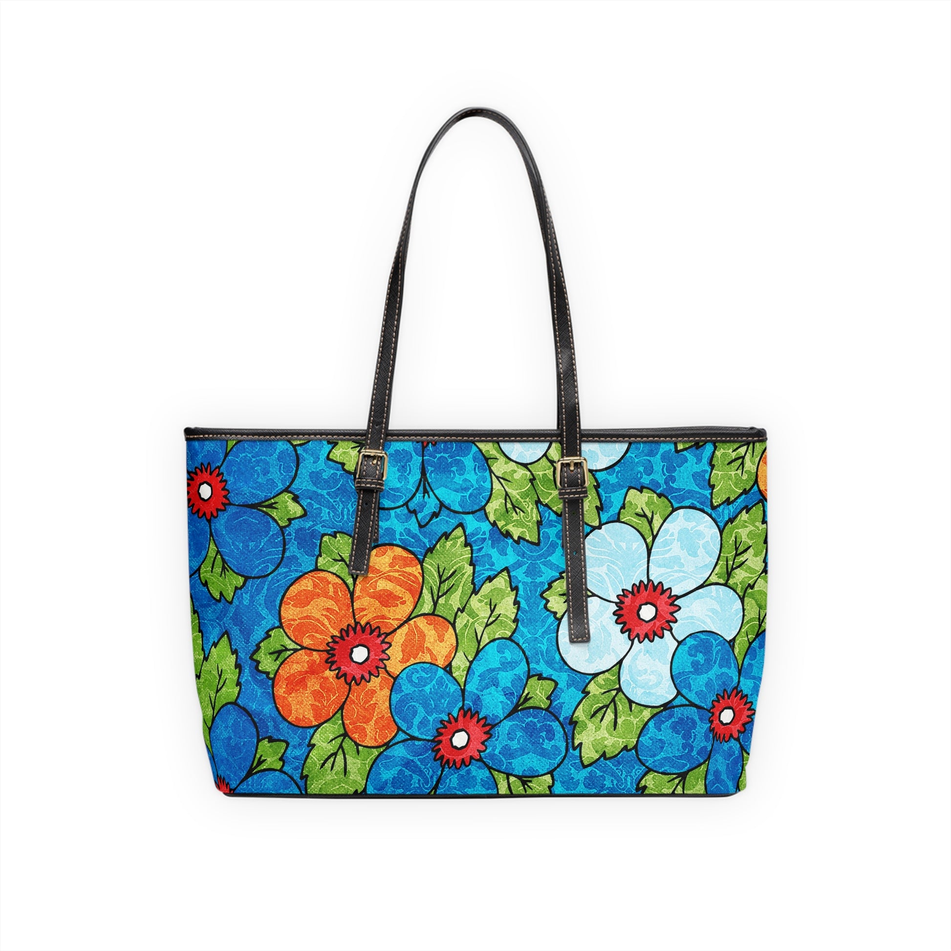 Blue Orange Groovy II PU Leather Shoulder Bag, Artsulli - Art is Long, Life is Short, Bags, , , , , , , 