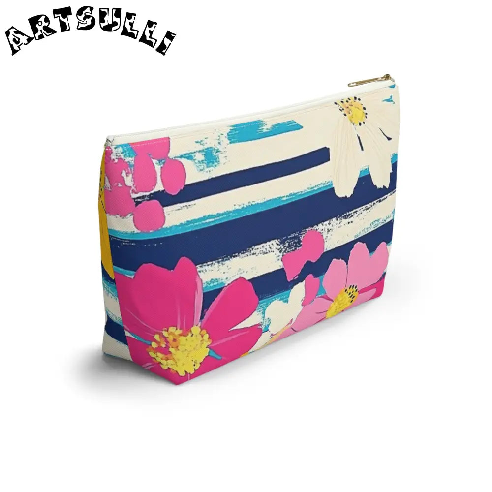 JAKKOUTTHEBXX Dayglo Floral Stripes II Multi-Color Accessory Pouch w