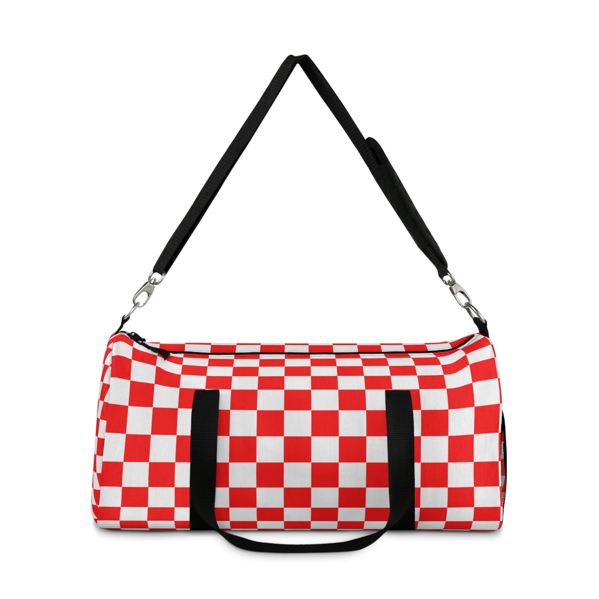 Checkerboard II Red and White Duffel Bag, Artsulli - Art is Long, Life is Short, Bags, , , , , , , 