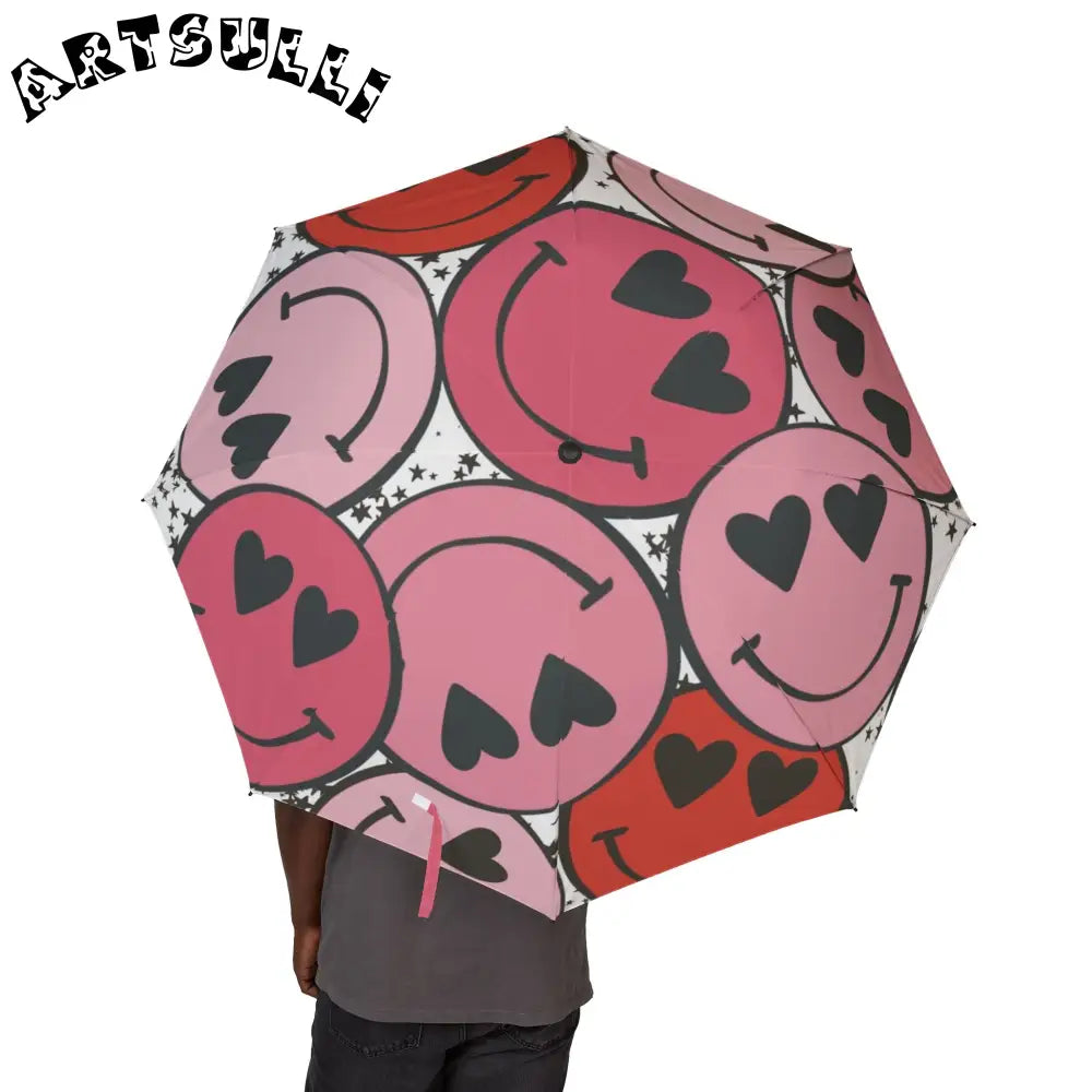 JAKKOUTTHEBXX Smiley Face x Heart Eyes Pink and Red Semi-Automatic