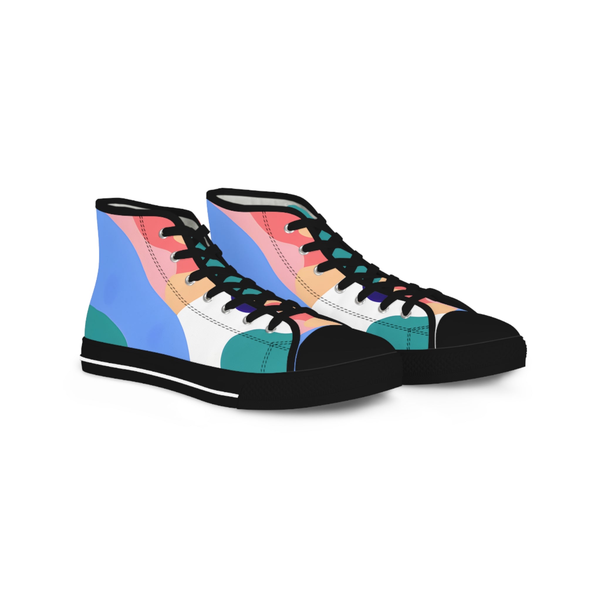 Lush Risograph Jungle Men's High Top Sneakers, Artsulli - Art is Long, Life is Short, Shoes, Size, US 5, Color, Black sole, , , 66750541469720