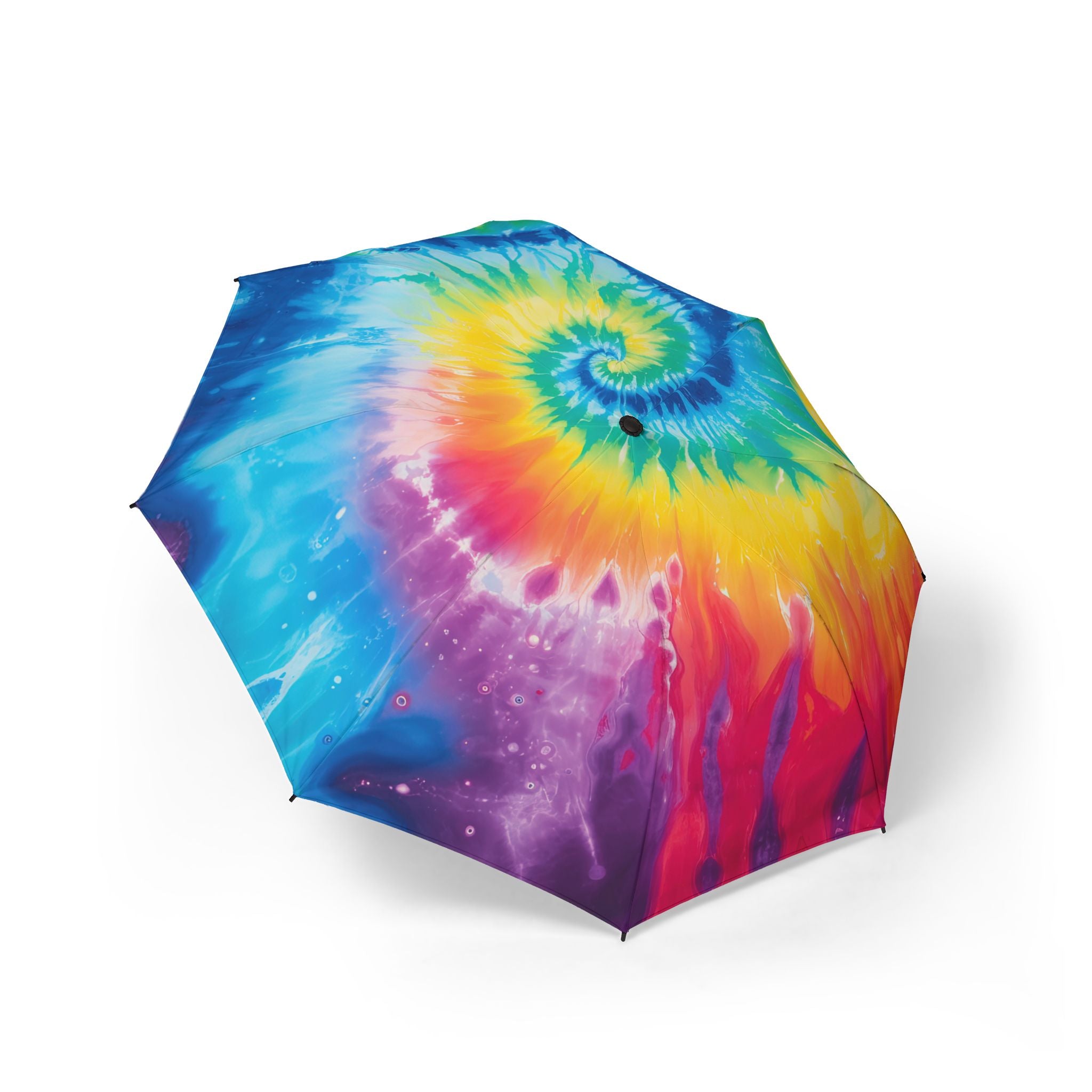 Tie Dye Semi-Automatic Foldable Umbrella, Artsulli - Art is Long, Life is Short, Accessories, Size, One size, , , , , 11189154981654010362