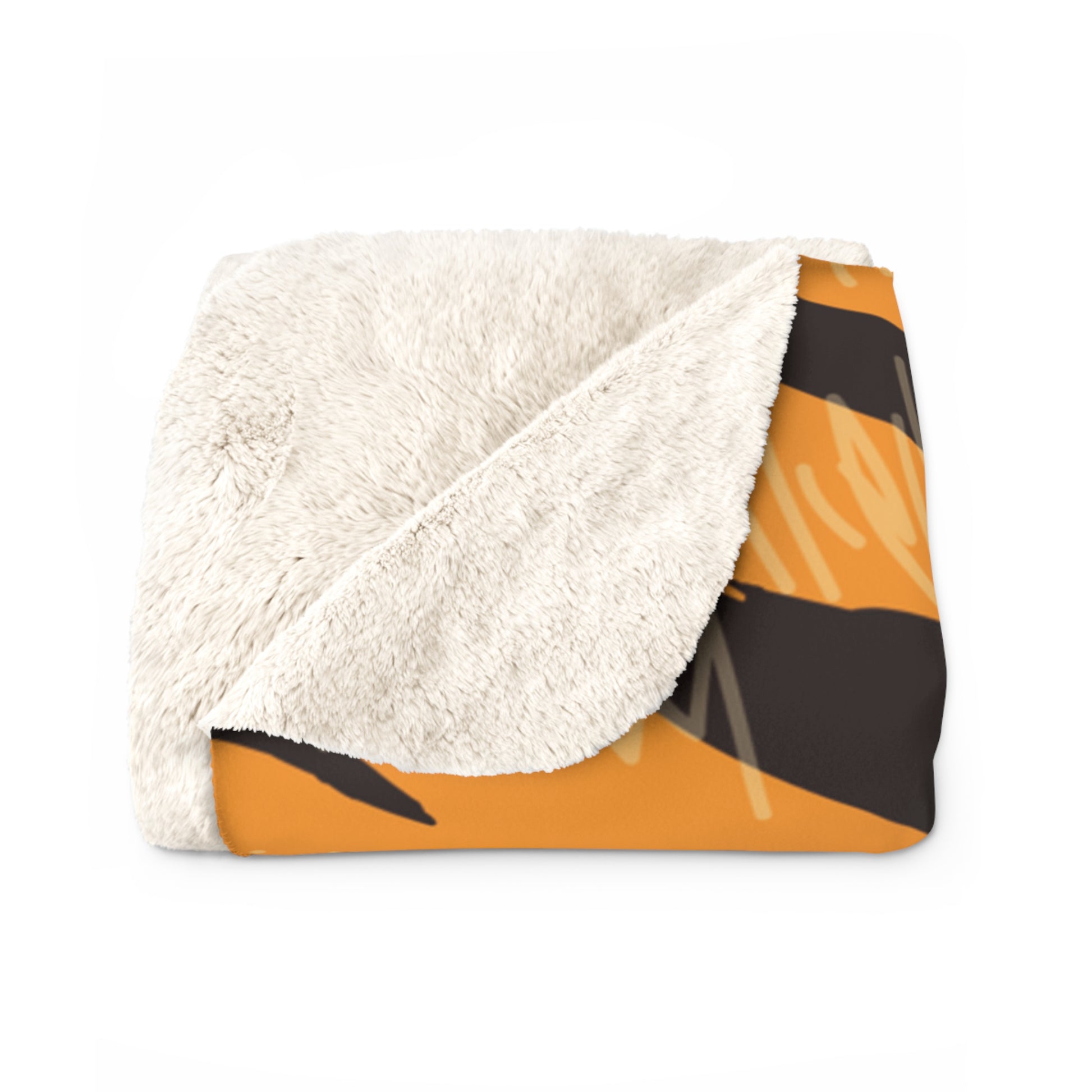 Tiger Scratches Orange & Black Sherpa Fleece Blanket, Artsulli - Art is Long, Life is Short, Home Decor, , , , , , , 