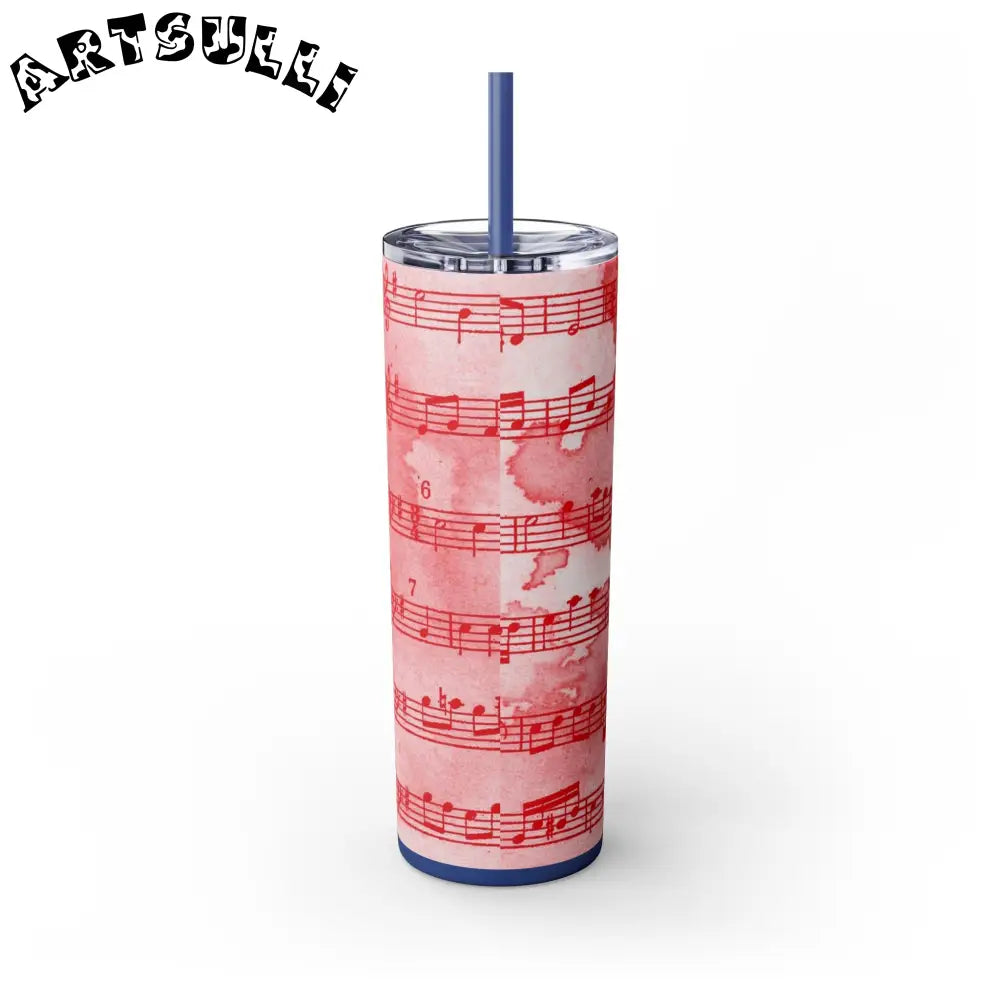 JAKKOUTTHEBXX Pink Musical Note Maars Skinny Tumbler 2025